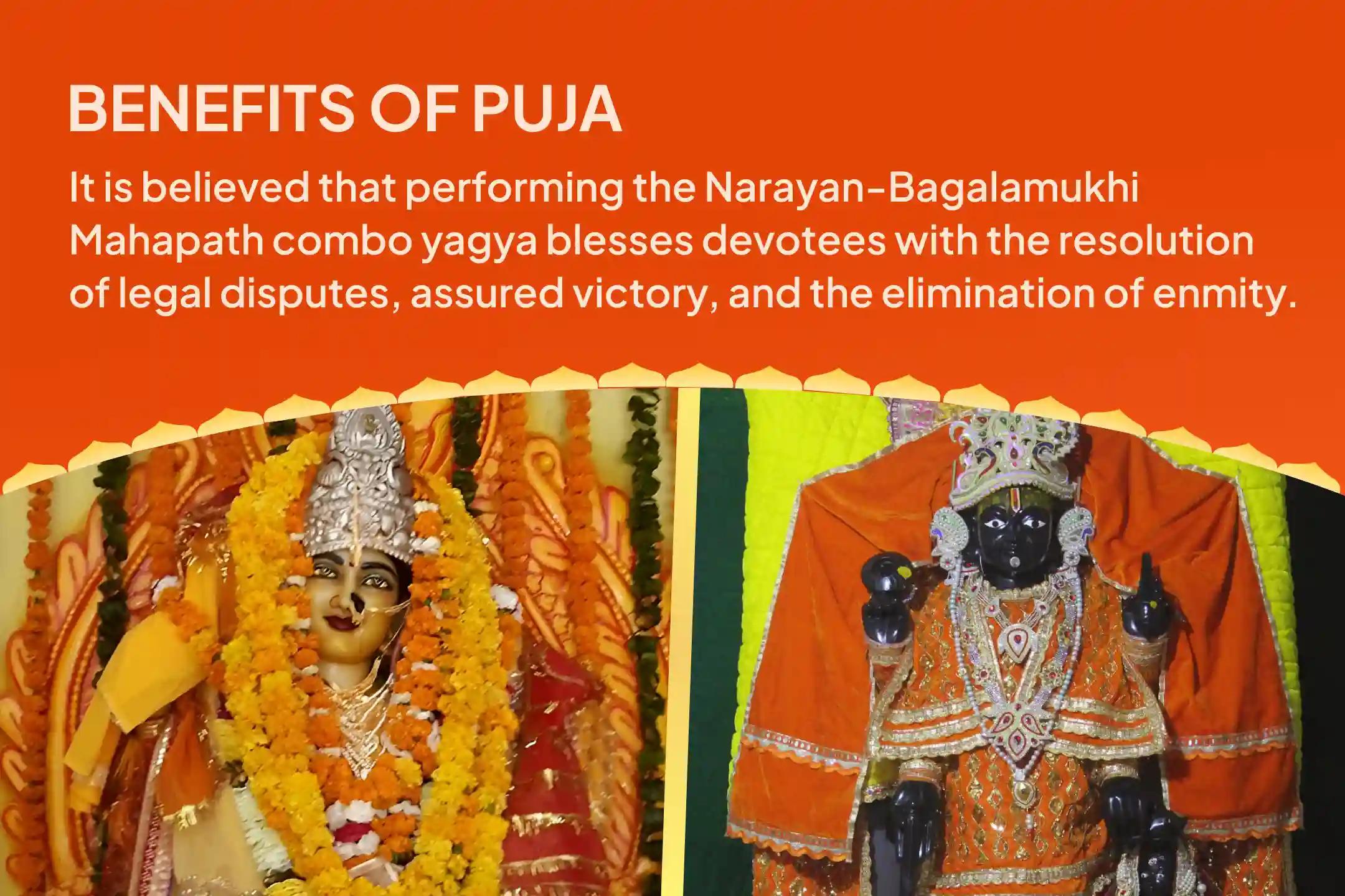 Narayan-Bagalamukhi Mahapath Combo Yagya 36,000 Maa Bagalamukhi Mantra Jaap and Narayan Sudarshan Kavacham Yagya For Resolving Legal Battles, Ensuring Victory, and Removing Enmity