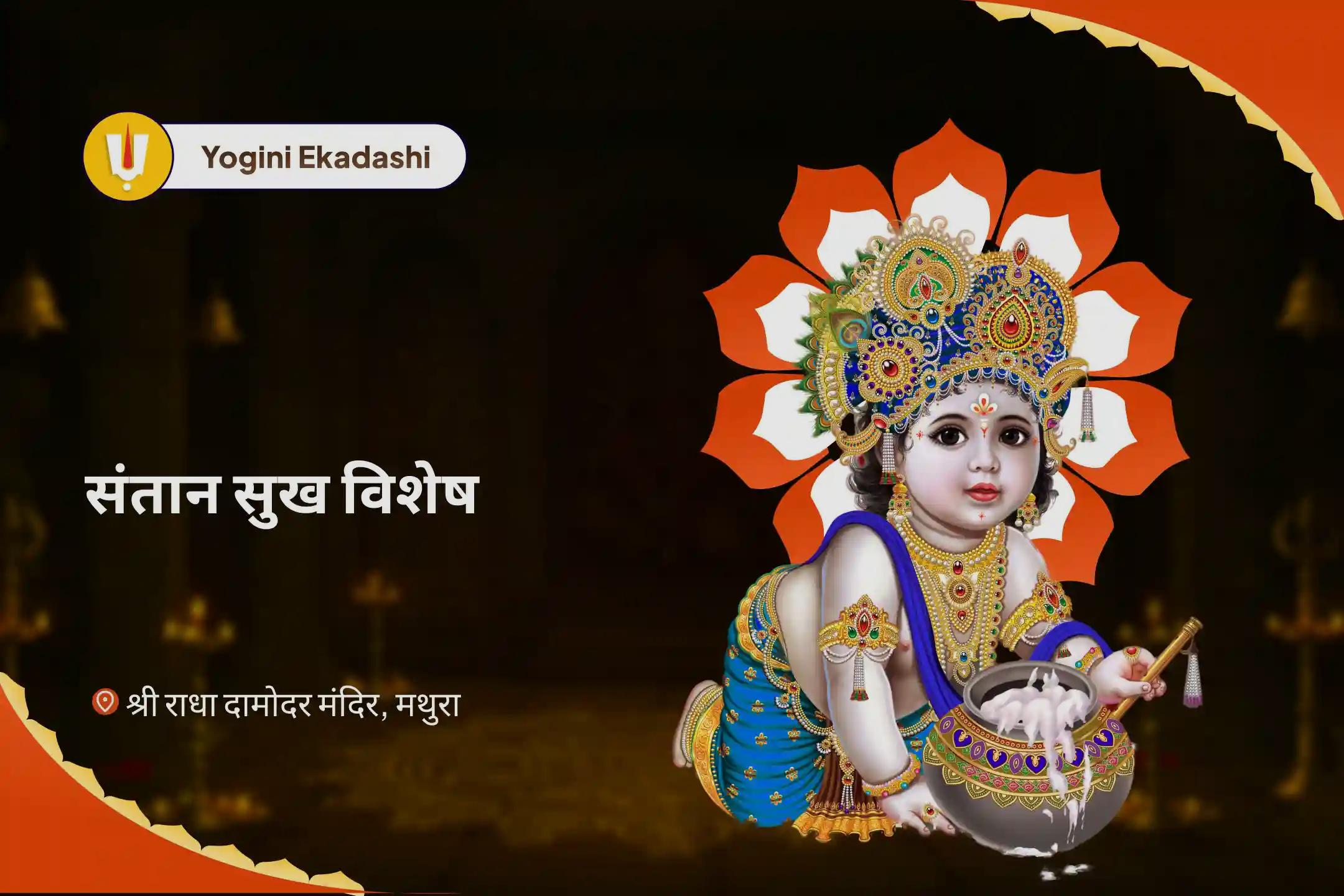 बच्चों और परिवार की भलाई के लिए योगिनी एकादशी संतान सुख विशेष 11,000 संतान गोपाल मंत्र जाप, श्री लड्डू गोपाल पंचामृत अभिषेक, संतान सुख प्राप्ति हवन