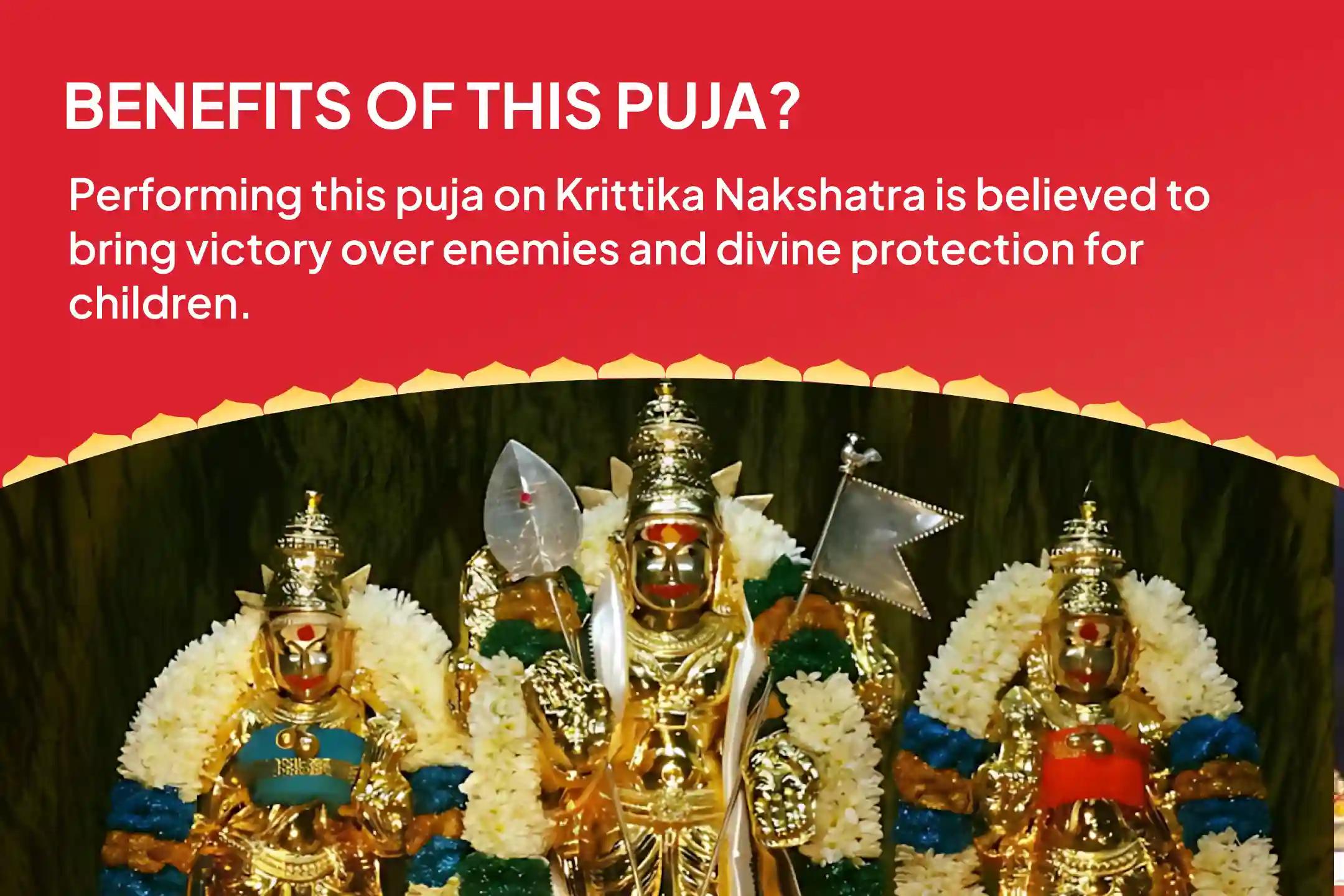 Krittika Nakshatra Subramanya Special Subramanya Ashtottara Shatanamavali and Vel Alankara Archana for Victory over Adversaries and Protection of Children