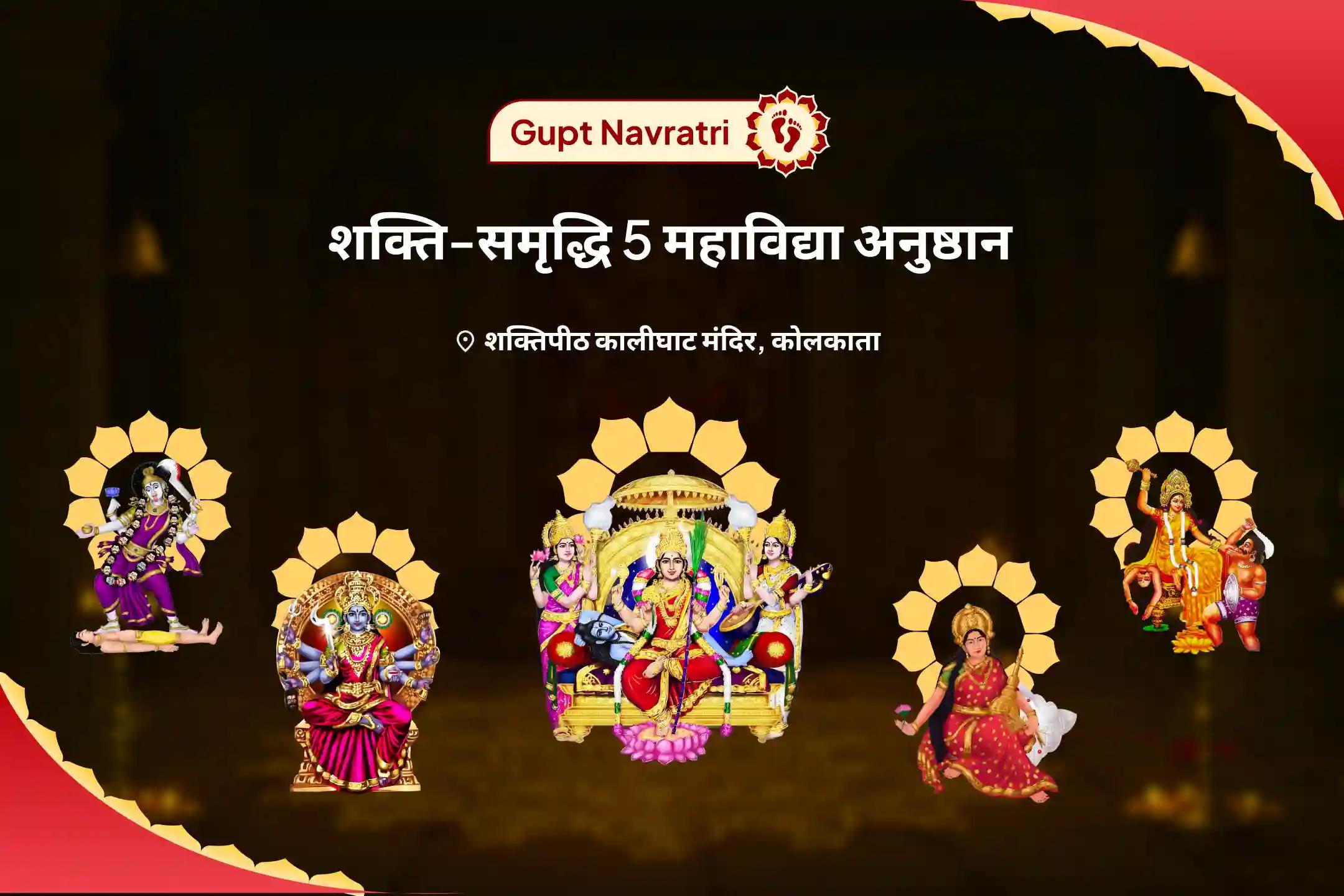 शत्रुओं से सुरक्षा और समृद्धि प्राप्त करने के लिए गुप्त नवरात्रि शक्ति-समृद्धि 5 महाविद्या अनुष्ठान मां काली, मां तारा, मां षोडशी, मां भुवनेश्वरी और मां बगलामुखी शक्ति समृद्धि महायज्ञ