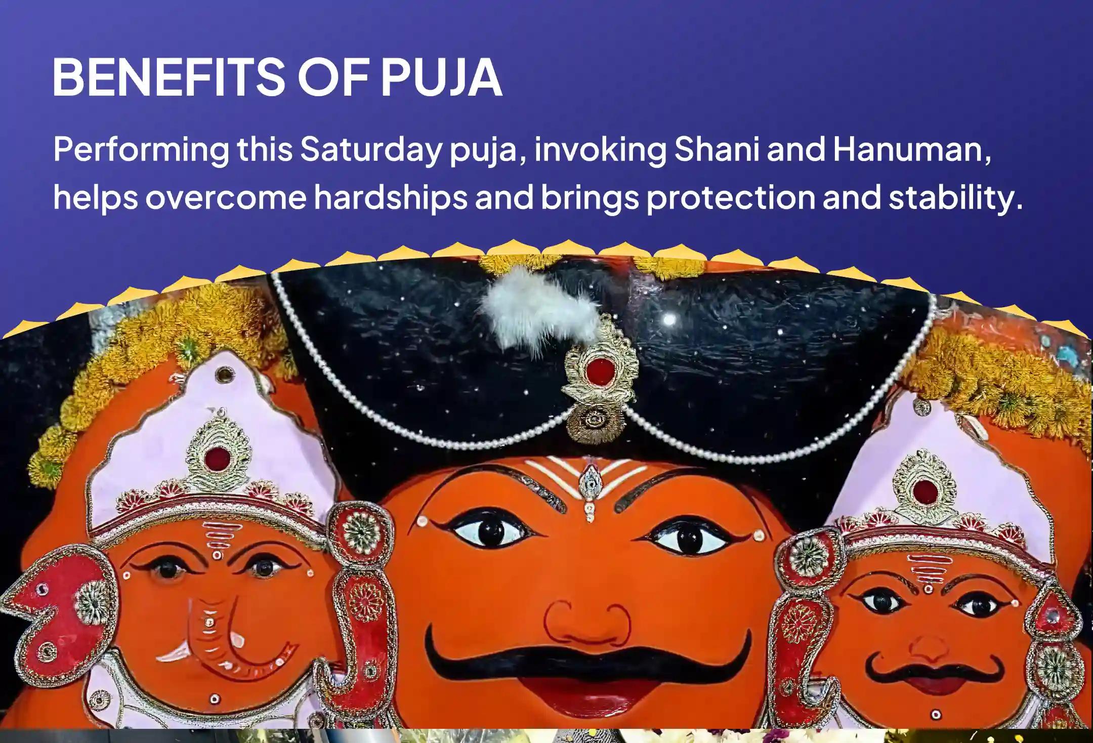 Saturday Shani Hanuman 21 Brahman Anushthan 19,000 Shani Mool Mantra Jaap and 1008 Sankat Mochan Hanuman Ashtak Path For Strength to Overcome Hardships and Misfortunes