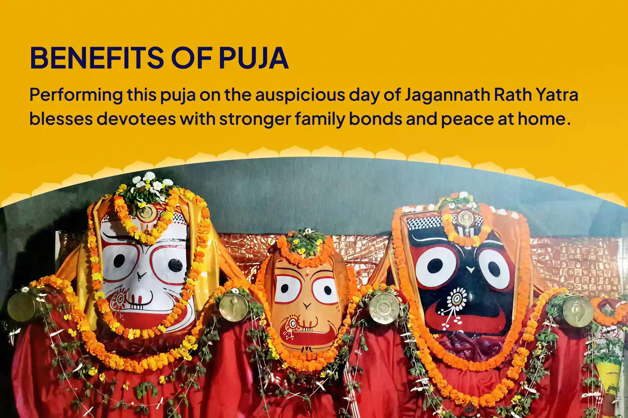 Jagannath Rath Yatra Ghar Sukh Shanti Special Jagannath–Balabhadra–Subhadra Samyukta Puja & Ghar Shanti Sankalp for Strengthening Family Bonds and Peace at Home