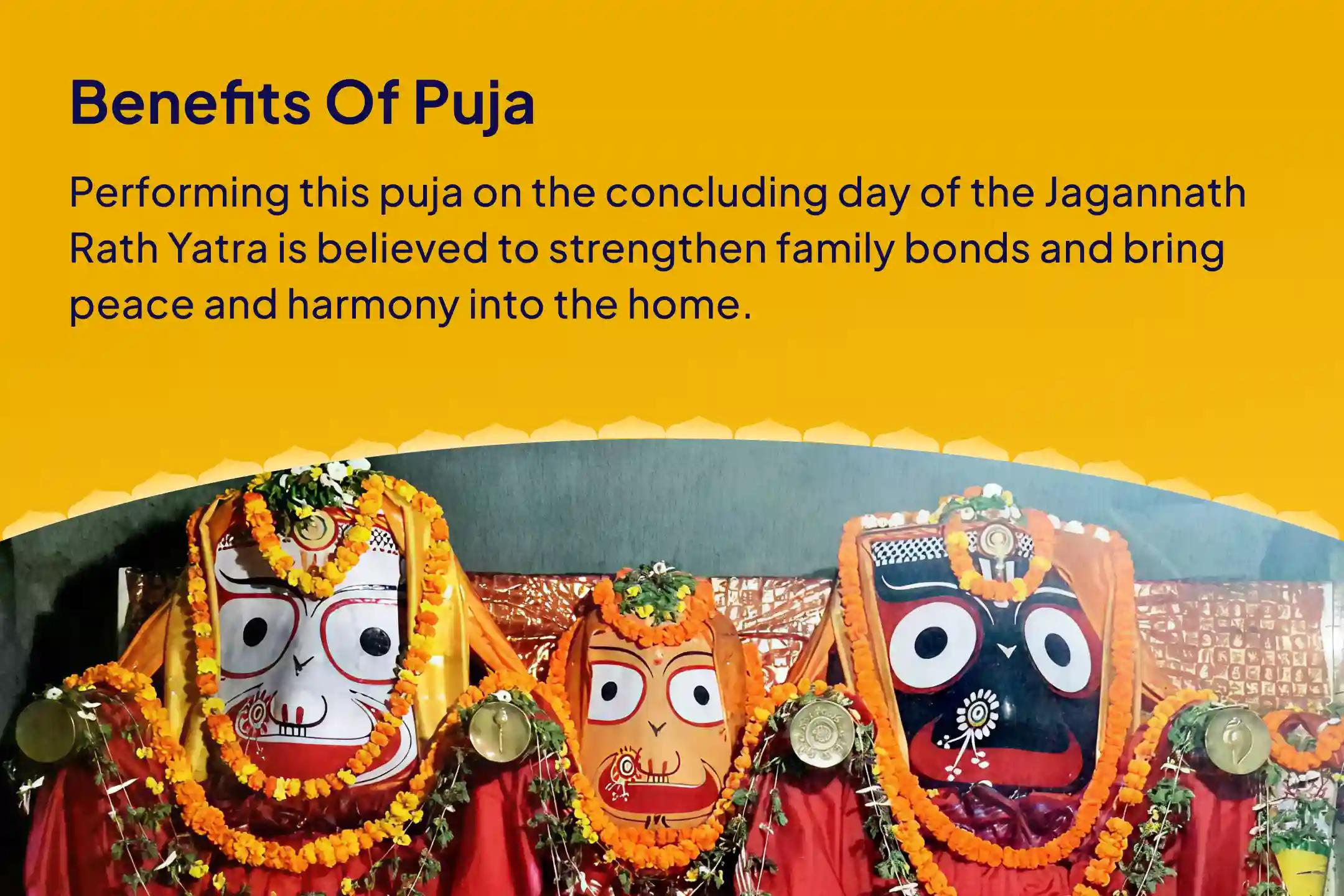 Rath Yatra Samapan Ghar Sukh Shanti Special Jagannath–Balabhadra–Subhadra Samyukta Puja & Ghar Shanti Sankalp For Strengthening Family Bonds and Peace at Home