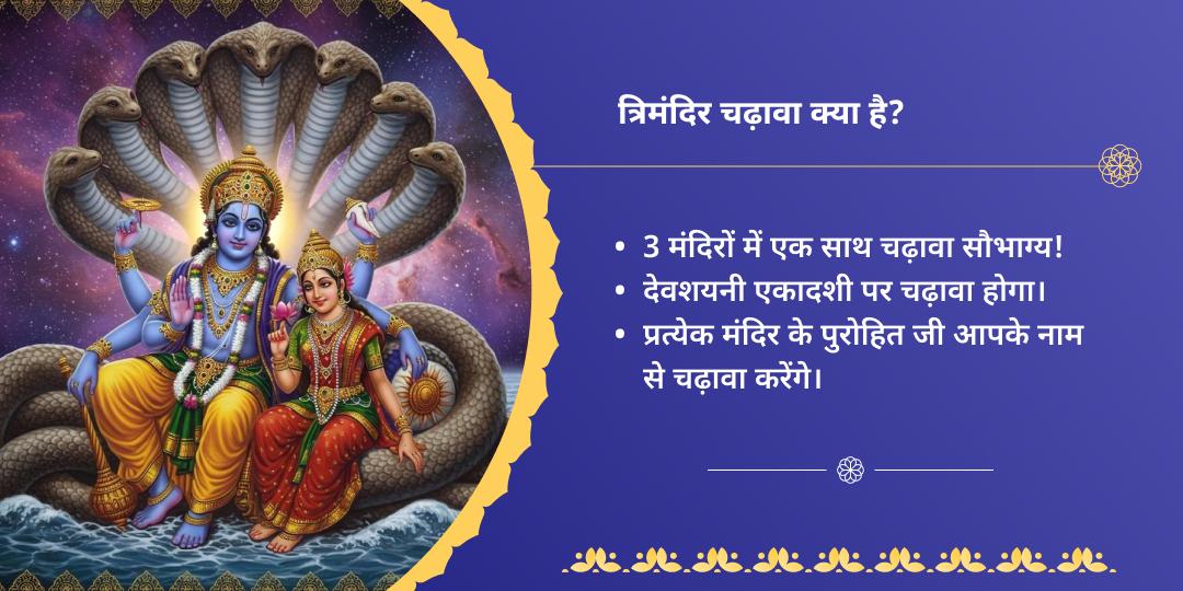 एकादशी एवं रथ यात्रा विष्णु-लक्ष्मी एवं जगन्नाथ त्रिमंदिर चढ़ावा