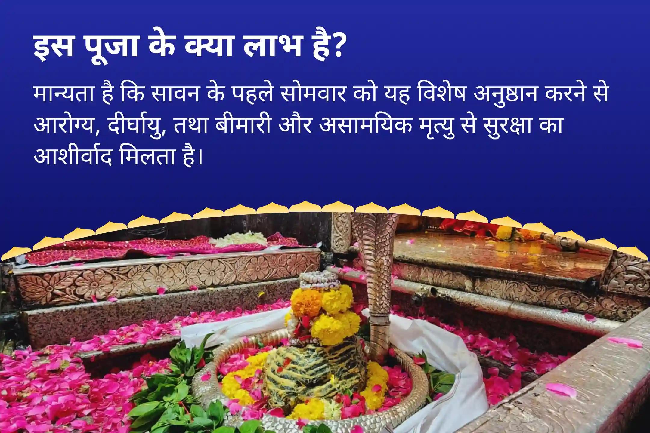 आरोग्य, दीर्घायु, तथा बीमारी और असामयिक मृत्यु से सुरक्षा के लिए सावन पहला सोमवार 108 ब्राह्मणों द्वारा 10 लाख 8 हजार जाप ओंकारेश्वर 10,08,000 महामृत्युंजय महा अनुष्ठान एवं पंचामृत रुद्राभिषेक