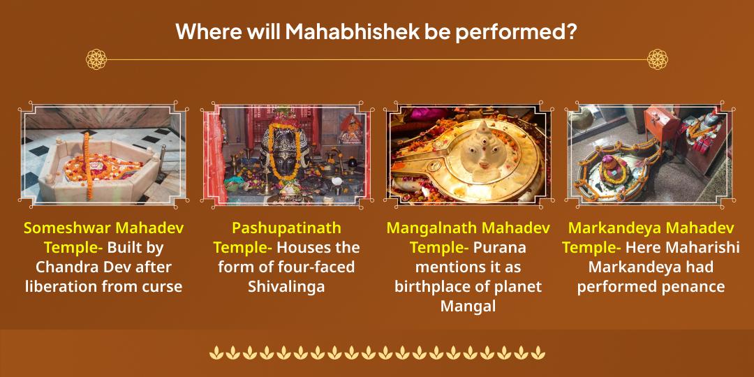 Shravan Somwar Shiva 4 Temple Mahabhishek & Chadhava 