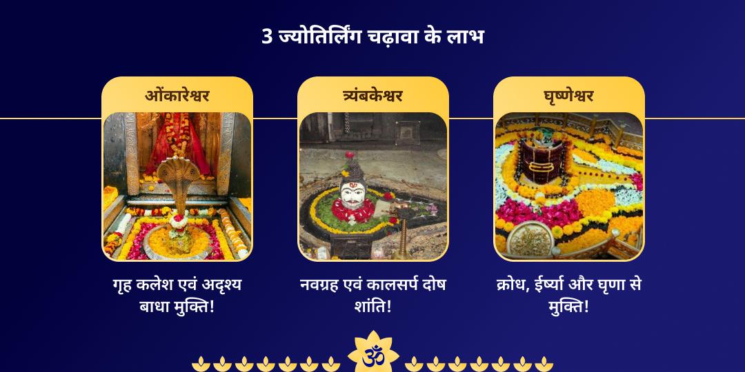 सावन प्रथम सोमवार शिव 3 ज्योतिर्लिंग चढ़ावा