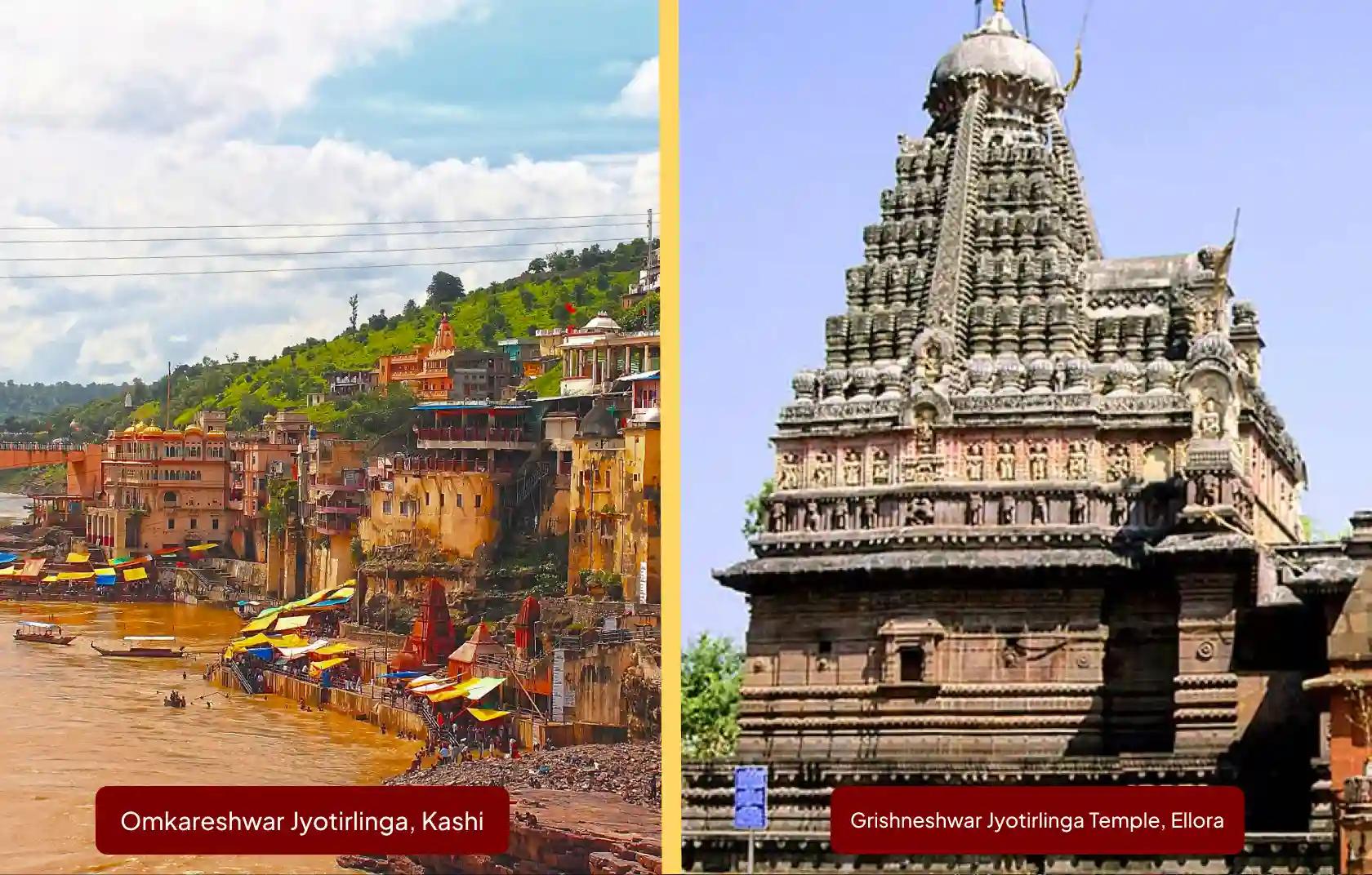 Shri Omkareshwar Jyotirlinga Temple and Shri Grishneshwar Jyotirlinga Temple, Khandwa, Aurangabad