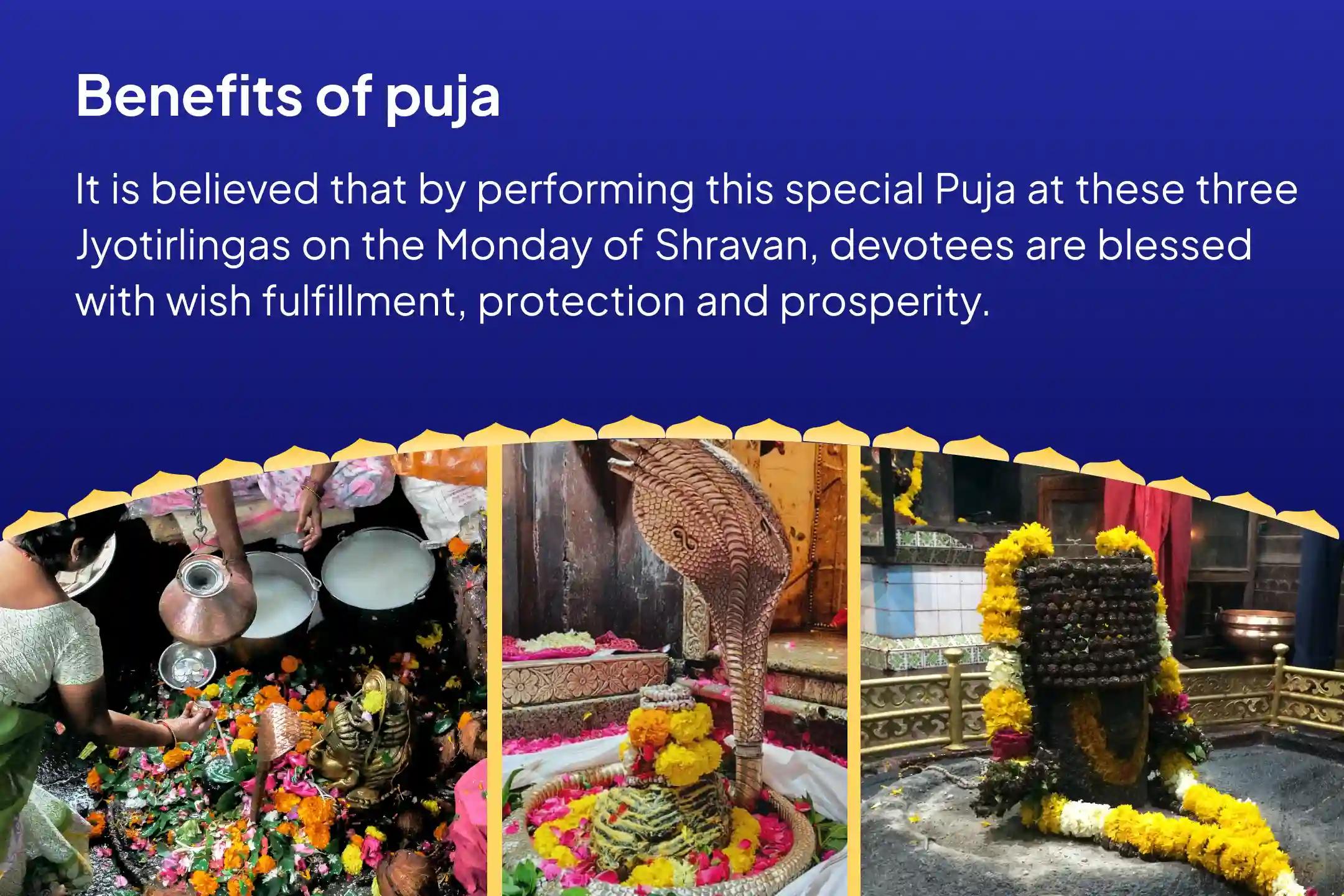 Sawan’s Grandest Offering – 3 Jyotirlingas. 1 Divine Tradition and Mahadev Sawan's Somvar 3 Jyotirlinga Trimbakeshwar, Omkareshwar, and Grishneshwar Rudrabhishek For Fulfilment of Desires, Protection, and Prosperity