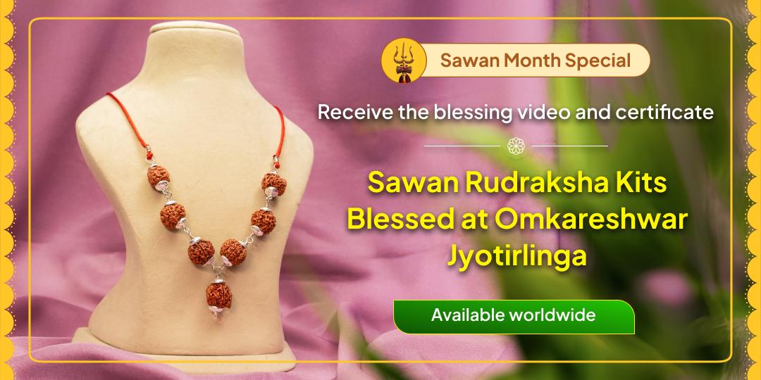 Get your sacred Rudraksha Kit this Shravan – personally blessed at Omkareshwar Jyotirlinga
