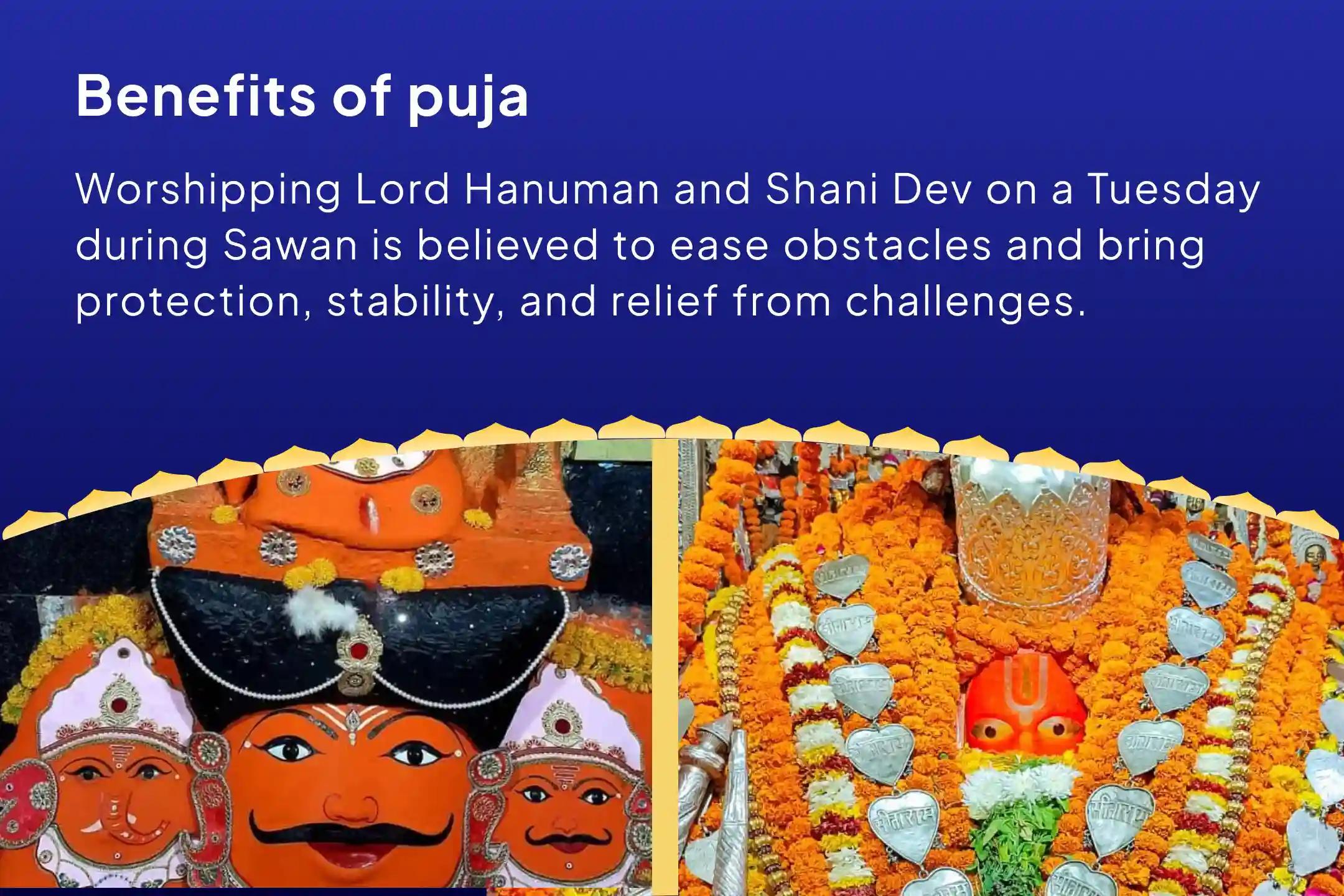 Sawan Tuesday Special - Shani-Hanuman Ujjain-Ayodhya Combo Hanuman Garhi Sindoor-Chandan Abhishek, 11,000 Hanuman Mool Mantra Jaap, and Shani Til-Tel Abhishek to seek relief from life's obstacles with the blessings of Lord Hanuman