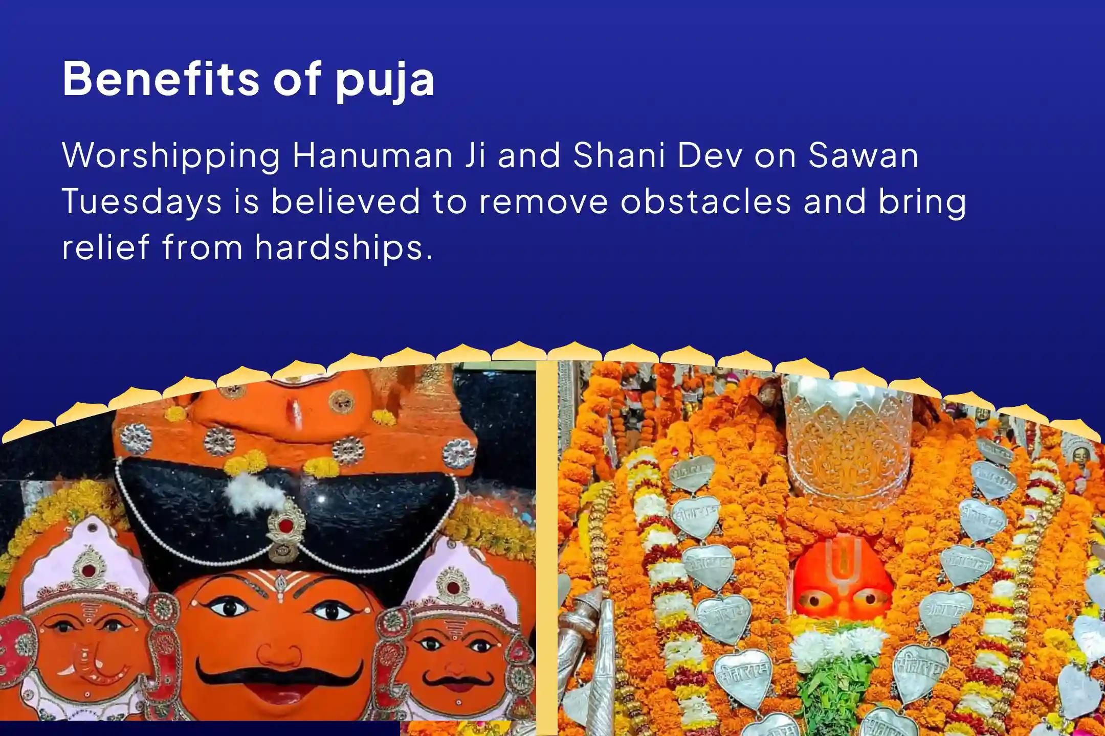 Sawan Tuesday Special – Shani-Hanuman Ujjain-Ayodhya Combo Puja  Hanuman Garhi Sankat Mochan Puja and Shani Til Oil Abhishek For courage, fearlessness, and victory over challenges