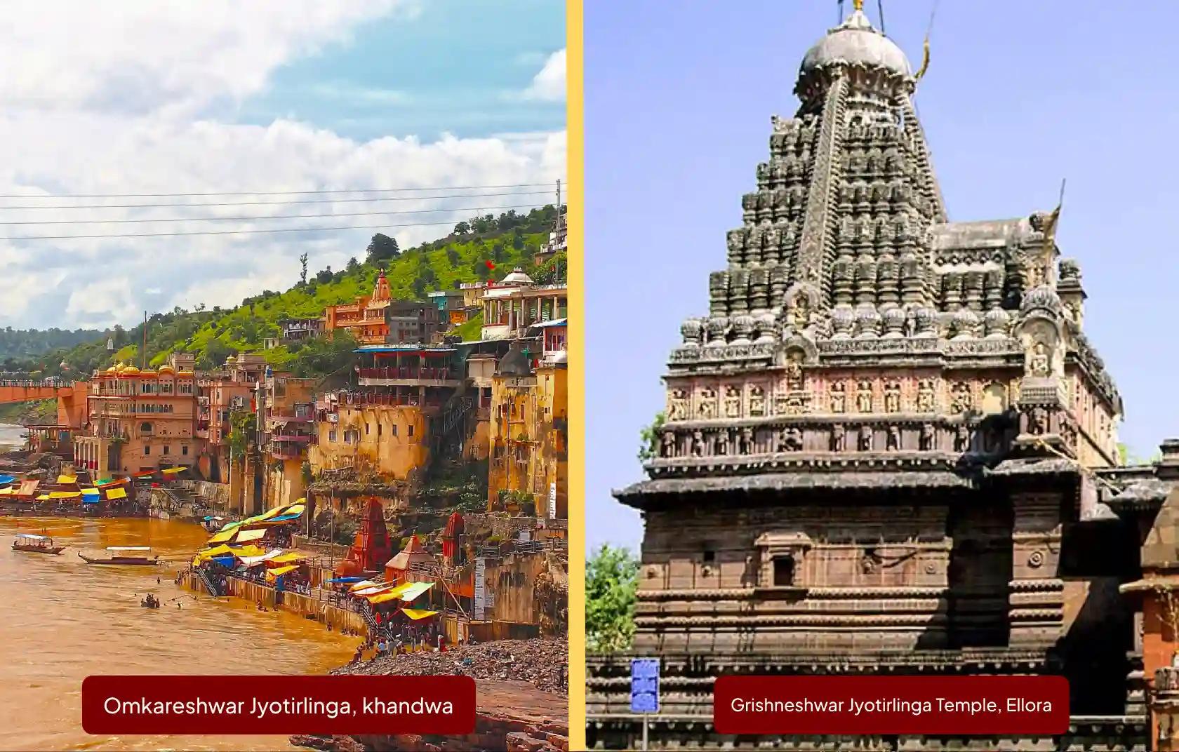 Shri Omkareshwar Jyotirlinga Temple and Shri Grishneshwar Jyotirlinga Temple,Khandwa, Aurangabad