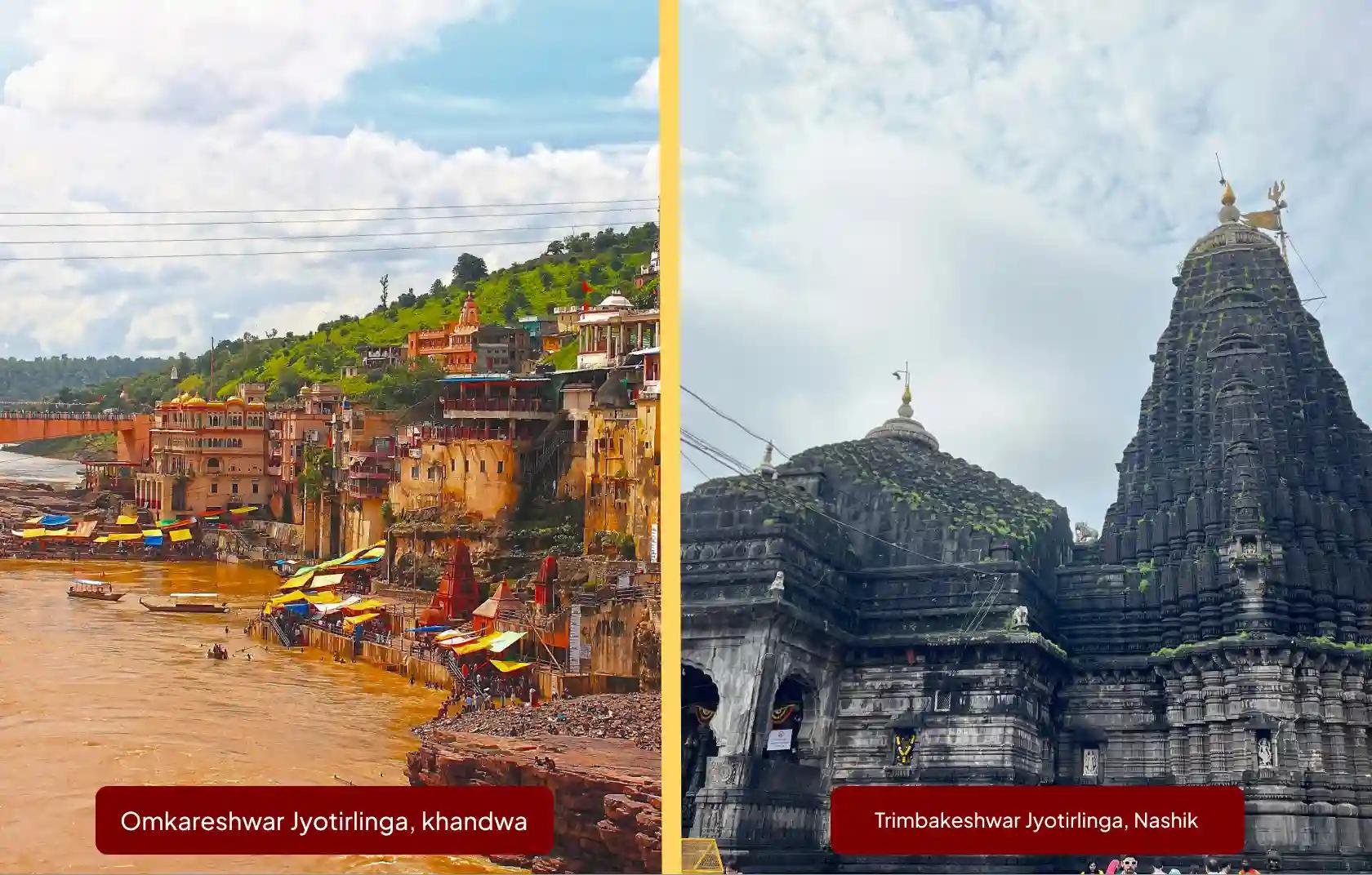 Shri Omkareshwar Jyotirlinga Temple and Shri Trimbakeshwar Jyotirlinga Temple, Khandwa, Nashik
