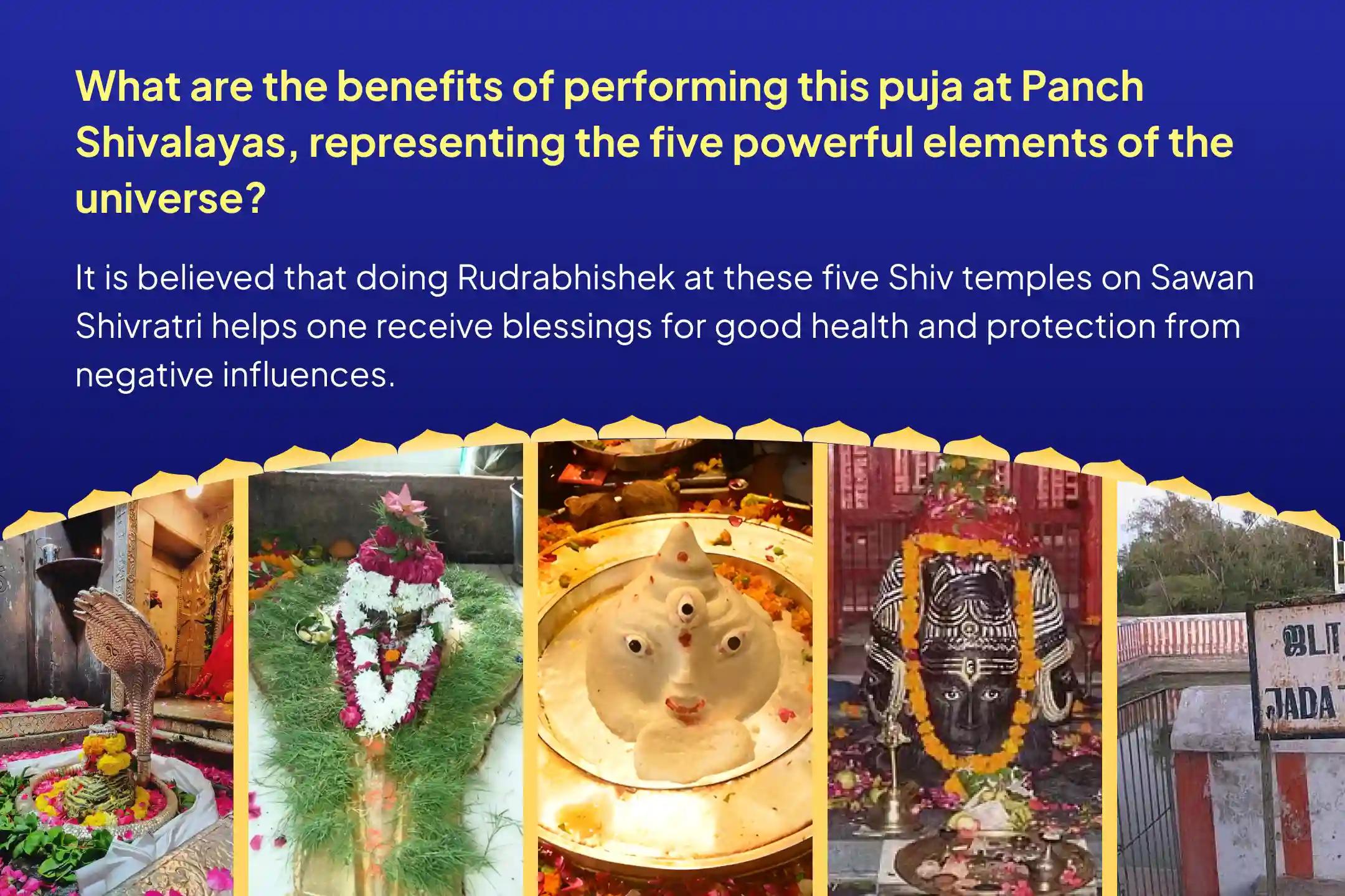 Shravan Shivratri - Panch Shivalaya Samyukta Special Panch Tatva (Prithvi, Jala, Vayu, Akaash, Agni) Maha Rudrabhishek at Five Sacred Shivalayas for Blessings of Good Health and Protection from Negative Influences