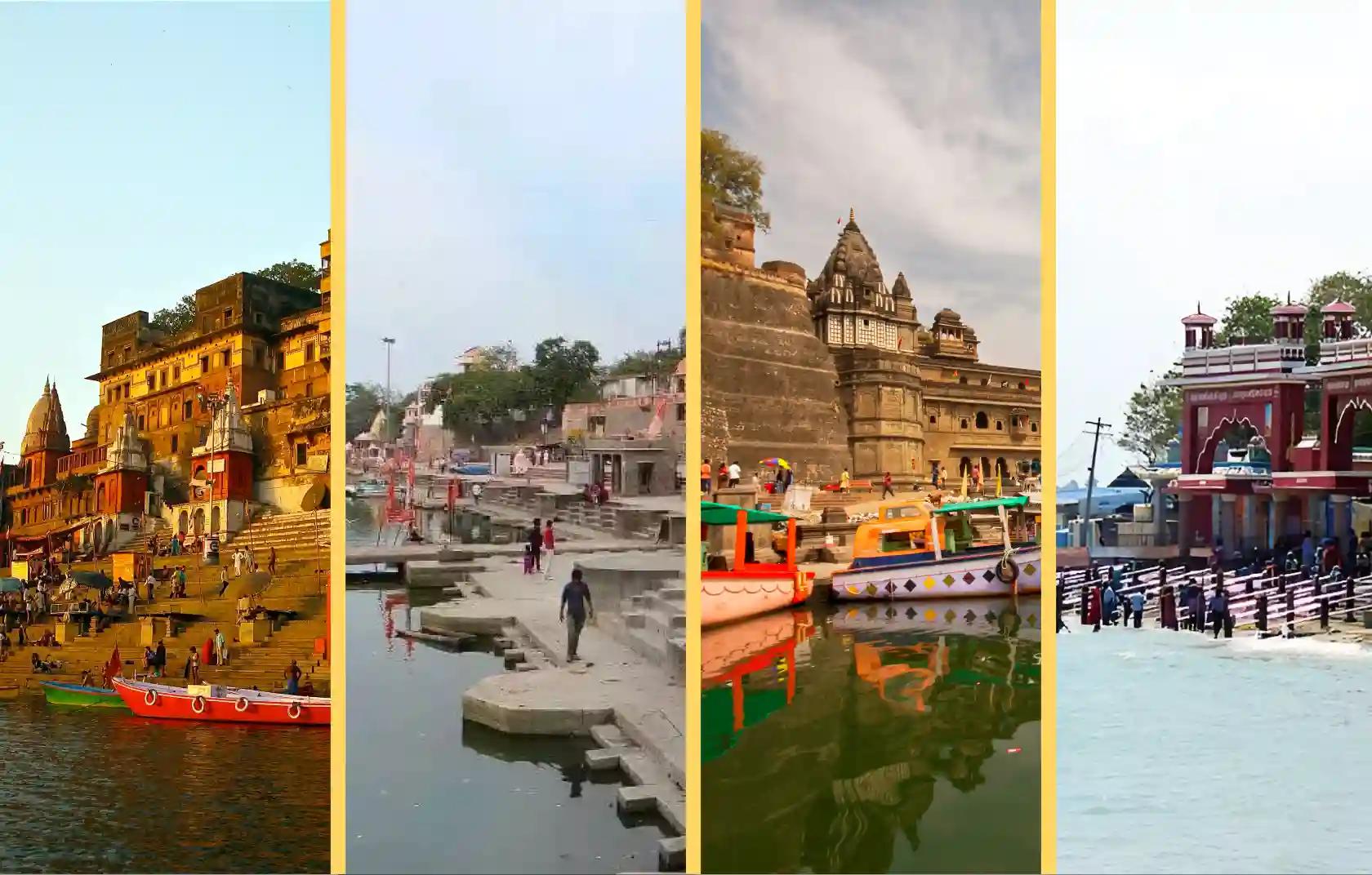 Assi Ghat, Rameshwaram Ghat, Shipra Ghat, Narmada Ghat, Kashi, Ramanathapuram, Ujjain