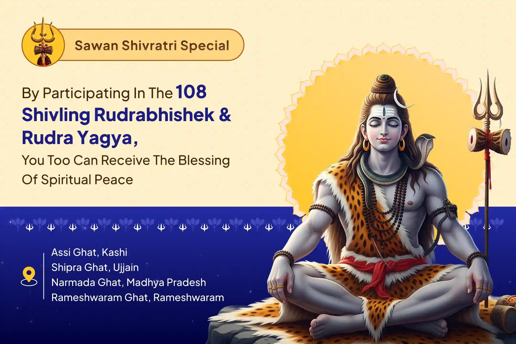 Sawan Masik Shivratri : 4 Tirth Special Ganga, Narmada, Shipra and Rameshwaram Ghat 108 Shivlinga Rudrabhishek and Rudra Yagya to Receive Blessings for Peace, Protection, and Positivity