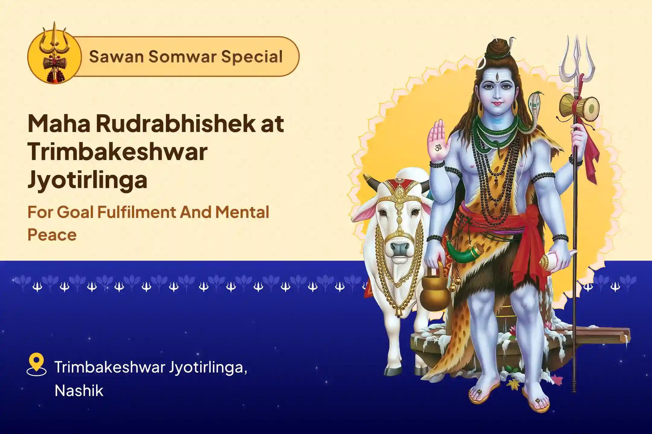 Jyotirlinga Sawan Monday Special Trimbakeshwar Jyotirlinga Rudrabhishek Mahapuja For Blessings of Abundance, Purpose, and Freedom from Material Hurdles