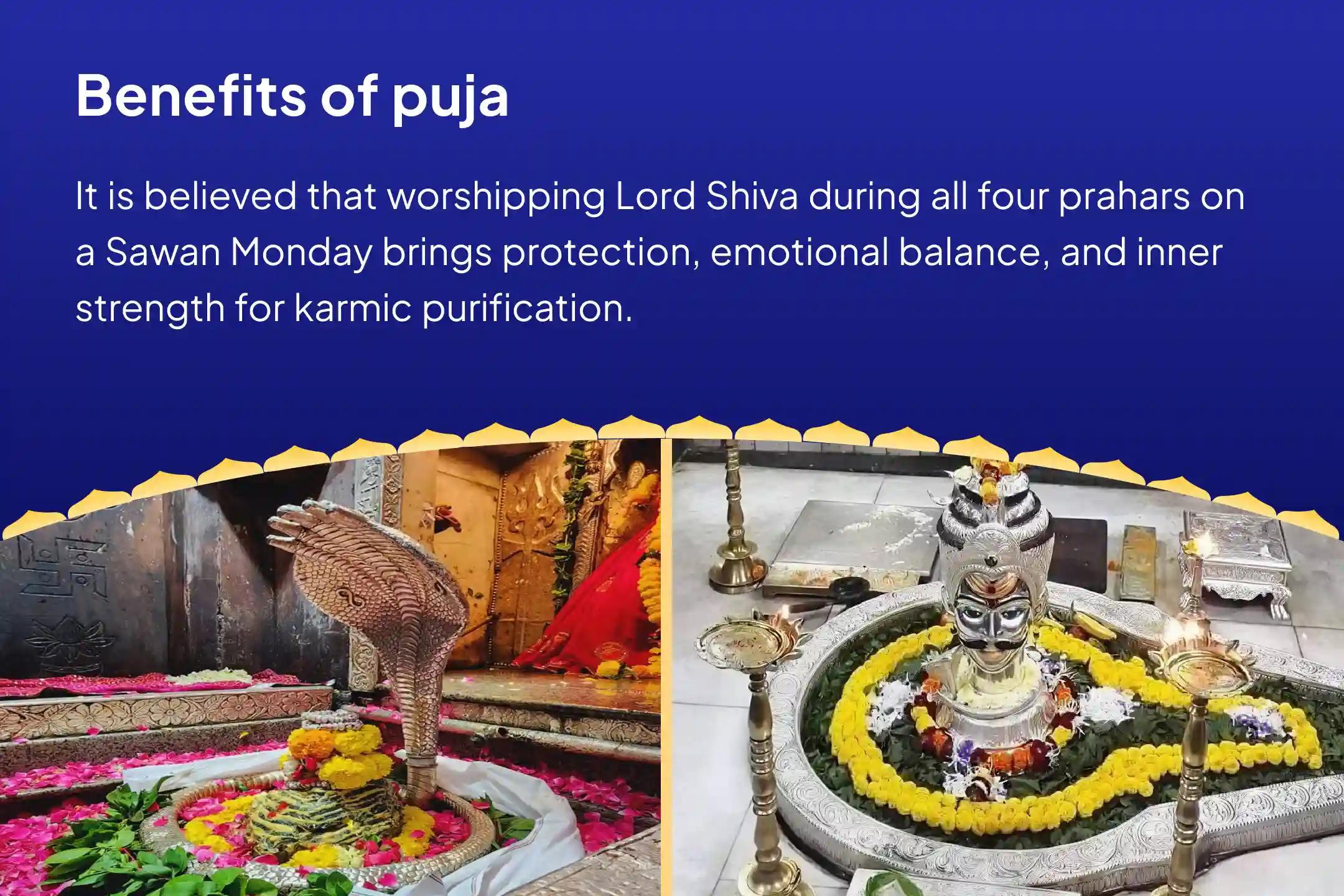 12-Hour Special Puja on Sawan Monday 12-Hour Shiv Kavach Abhishek Across 4 Prahars at 2 Jyotirlingas For protection, emotional healing, clarity, and karmic purification