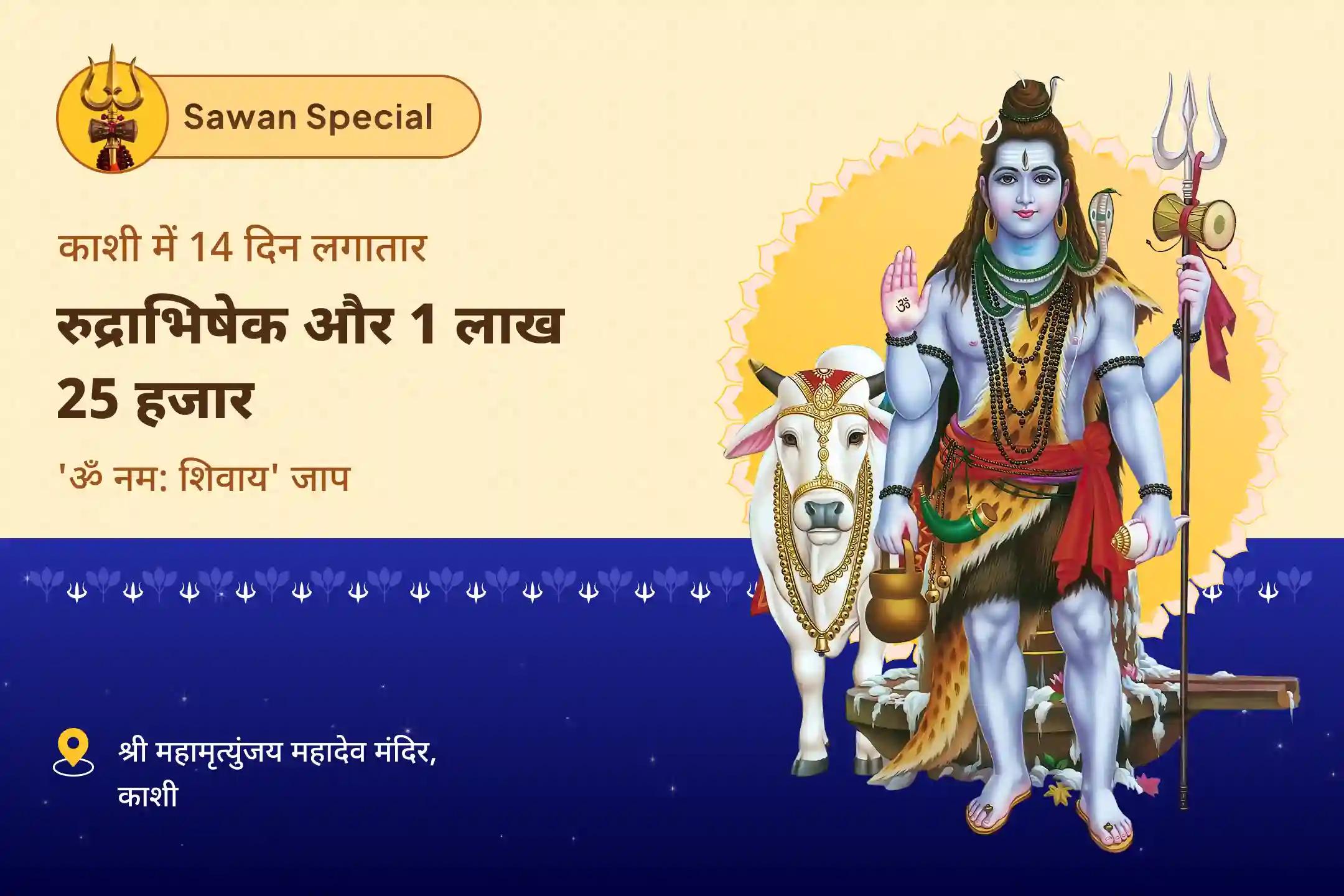 शांति, सुरक्षा और सकारात्मकता के लिए आशीर्वाद प्राप्त करें सावन विशेष -  आखिरी 14 दिवसीय पूजा सावन अखंड शिवार्चन: 14 दिन दैनिक रुद्राभिषेक और 1.25 लाख पंचाक्षरी जाप