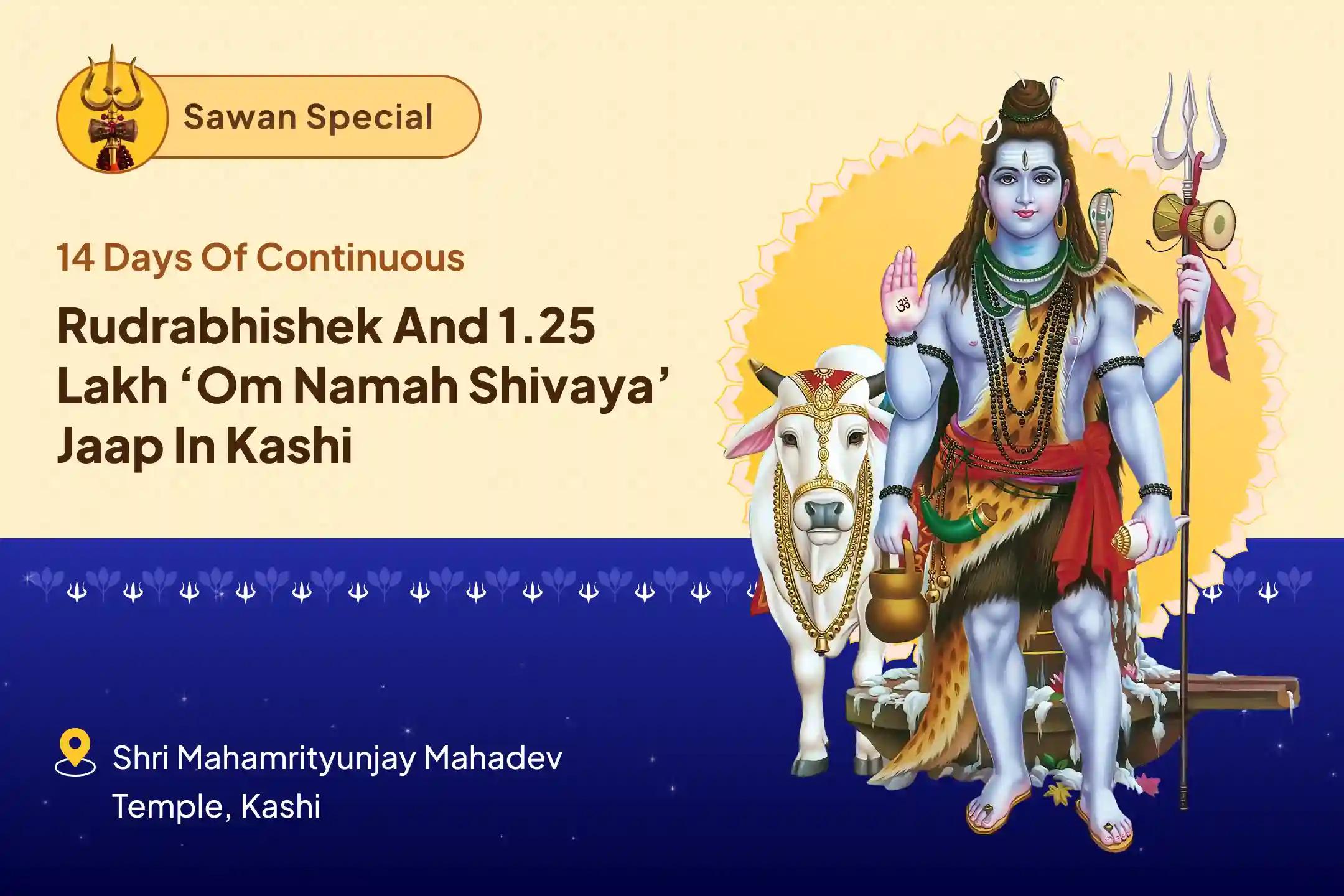Sawan Special – Final 14-Day Puja Sawan Akhand Shivarchan: 14 Days of Daily Rudrabhishek and 1.25 Lakh Panchakshari Chanting Seek blessings for peace, protection, and positivity
