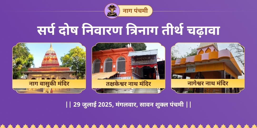 नाग पंचमी सर्प दोष निवारण त्रिनाग तीर्थ चढ़ावा
