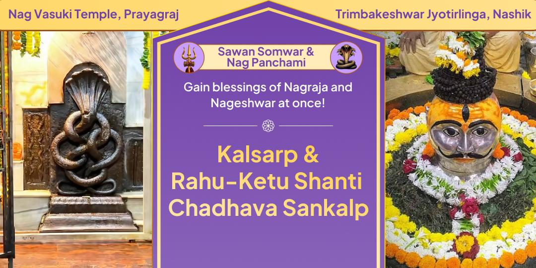 Unite Lord Shiva and Nagraja’s grace with a holy Dual-Temple Chadhava Sankalp on Sawan Somwar & Nag Panchami.