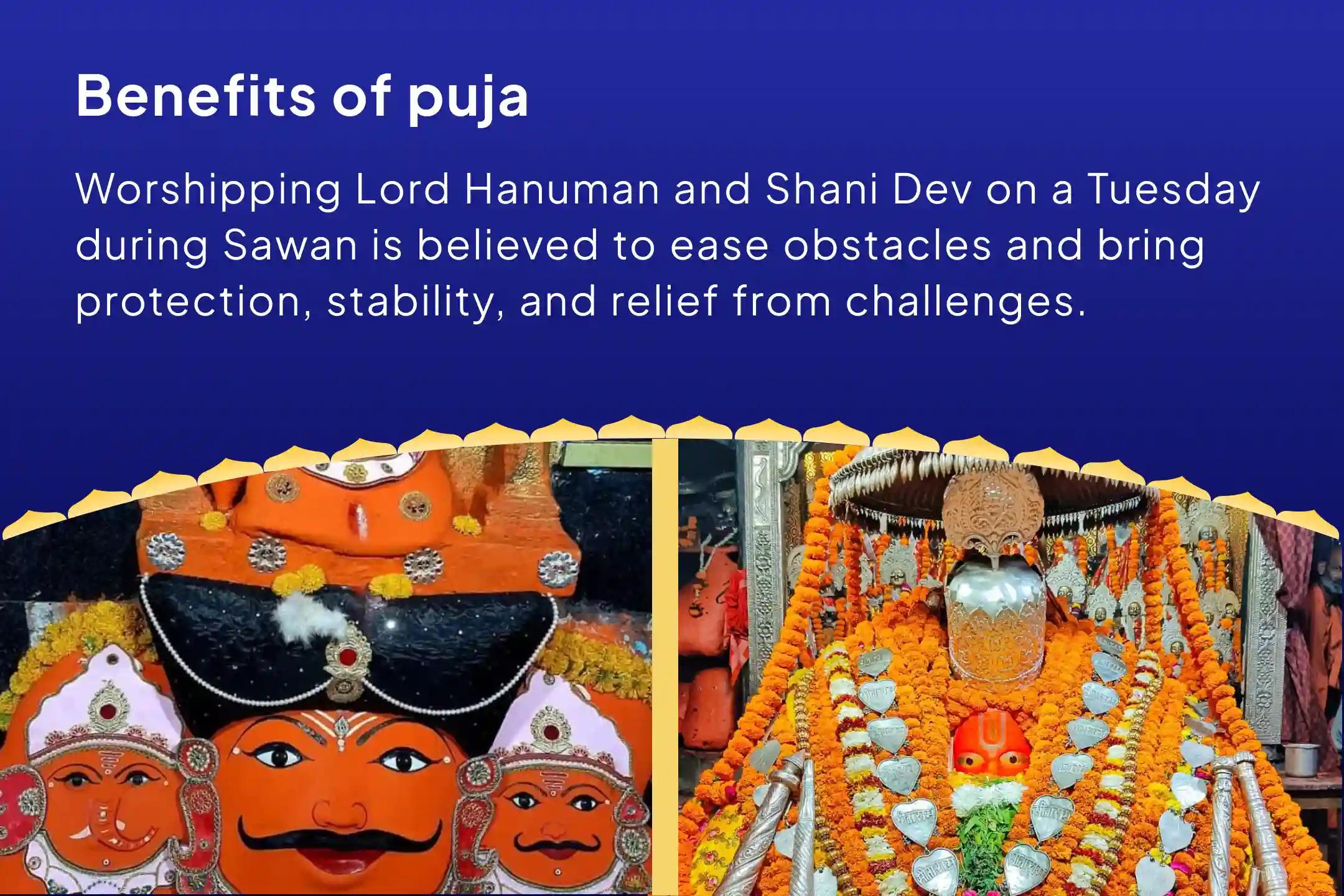 Sawan Tuesday Special - Shani-Hanuman Ujjain-Ayodhya Combo Hanuman Garhi Sindoor-Chandan Abhishek, 11,000 Hanuman Mool Mantra Jaap, and Shani Til-Tel Abhishek for Hanuman's Blessings to Overcome Hurdles in Life