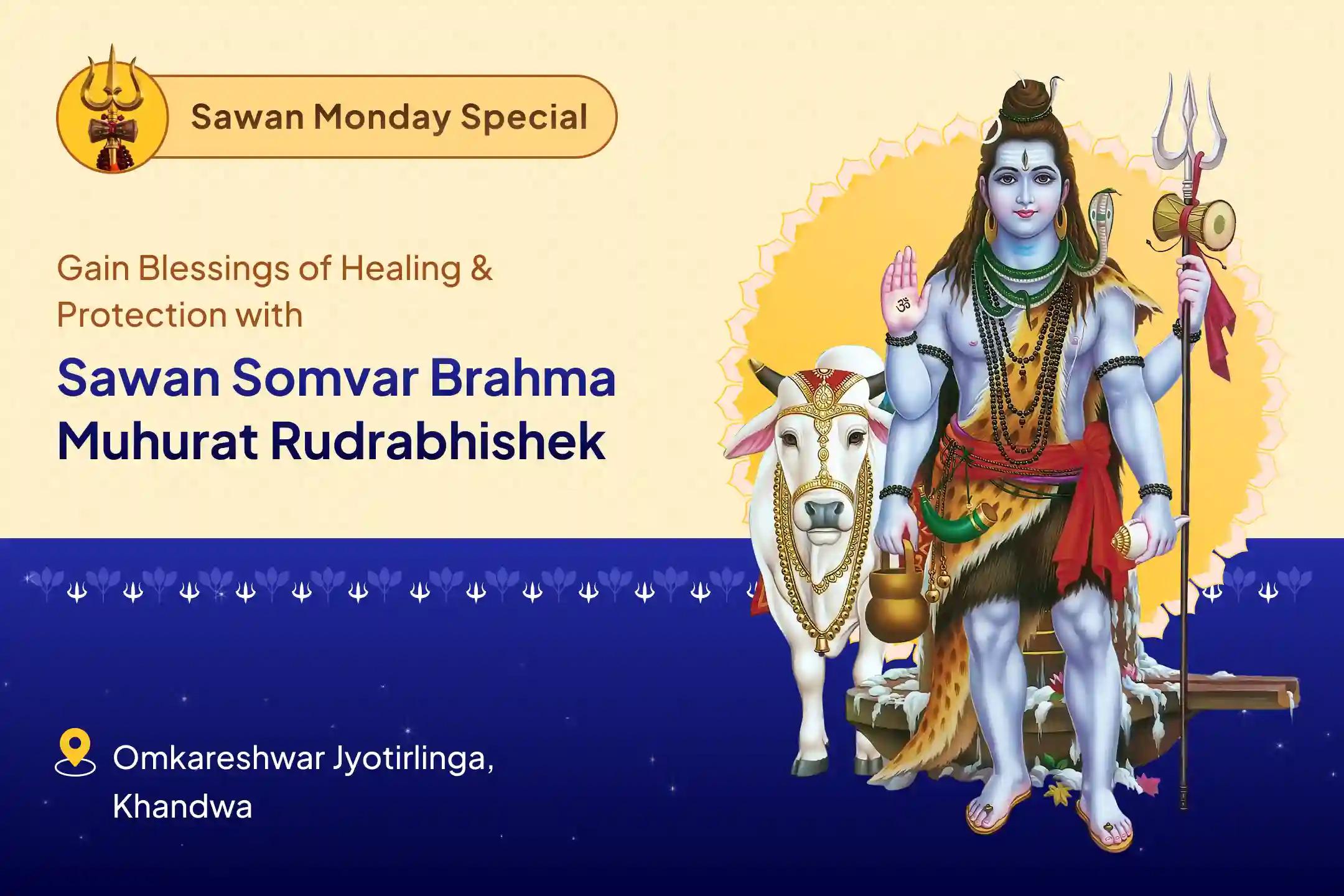 Sawan Somvar Brahma Muhurat Rudrabhishek Special 21 Brahmin Brahma Muhurat Rudrabhishek at Omkareshwar For Healing, Longevity, and Blessings for Protection