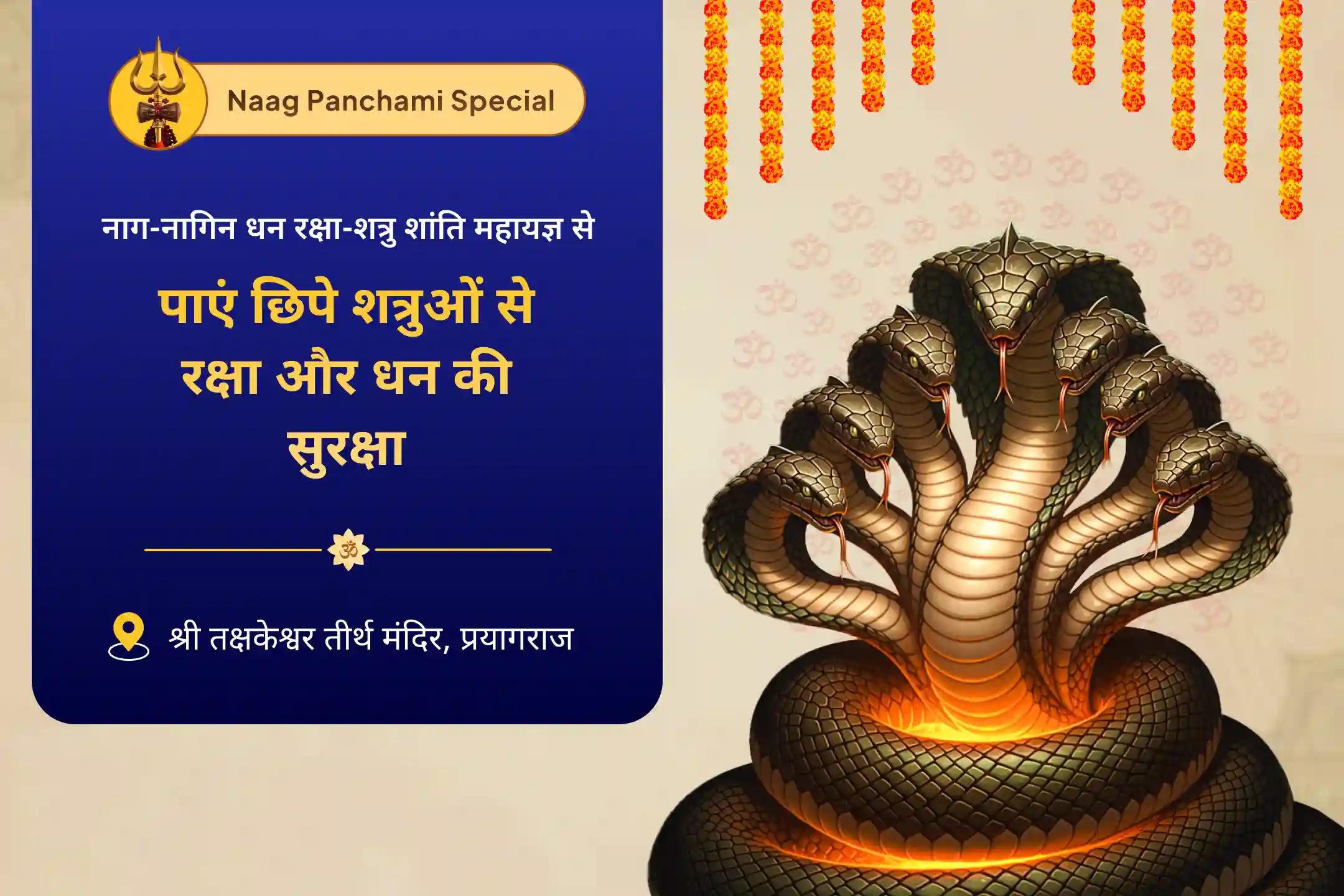 धन की रक्षा और छिपे शत्रुओं के प्रभाव को शांत करने के लिए नाग पंचमी विशेष: शत्रु शांति महायज्ञ धन रक्षा और शत्रु शांति महायज्ञ