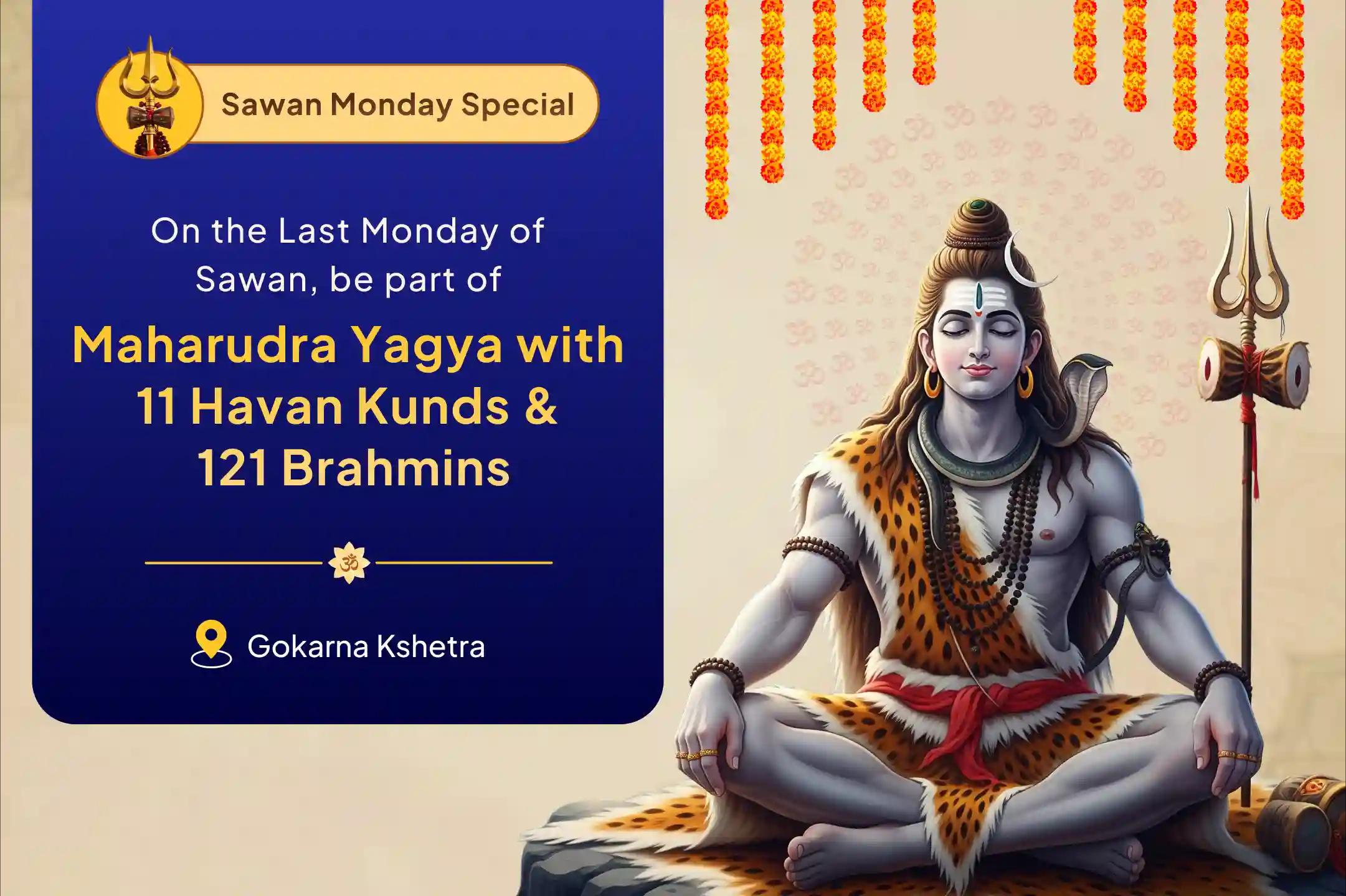 Last Monday of Sawan - Dakshin Kashi Special 11 Hawan Kund, 121 Brahmin Maha Rudra Homa to Deepen Sawan Sadhana and Seek Inner Purification
