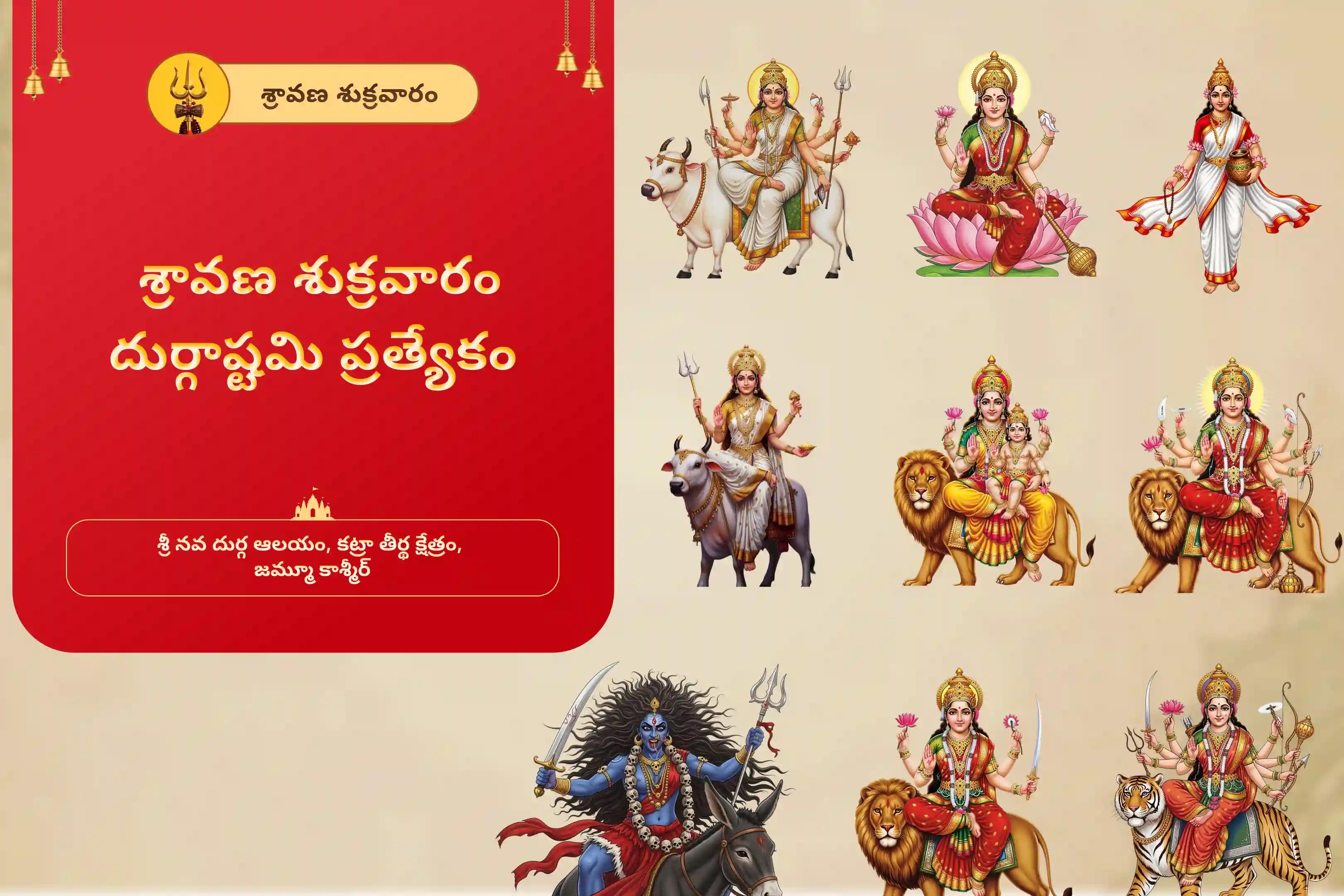 శ్రావణ శుక్రవారం దుర్గాష్టమి ప్రత్యేకం కట్రా తీర్థ క్షేత్రంలో దుర్గా నవ చండీ పూజ మరియు హోమం ప్రతికూలత, శత్రువులు మరియు నరదిష్టి నుండి రక్షణ కోసం
