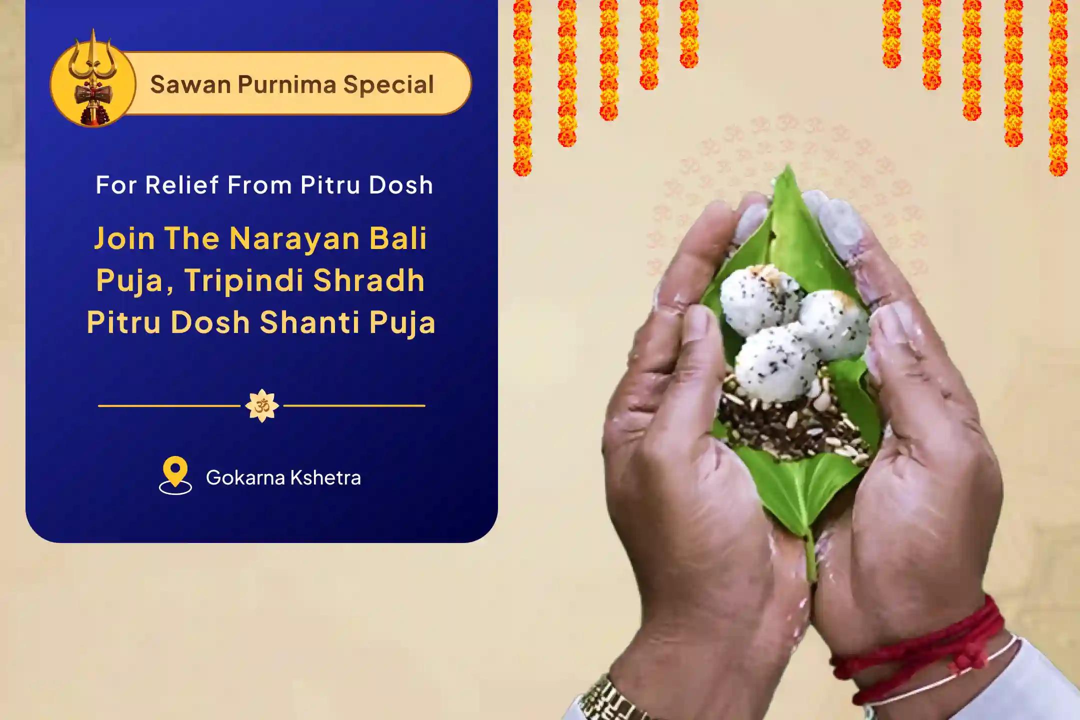 Sawan Purnima 'Dakshin Kashi' Gokarna Tirth Kshetra Special Narayan Bali Puja, Tripindi Shradh Pitru Dosh Shanti Puja to Relieve Ancestral Curse and Bring peace for departed souls