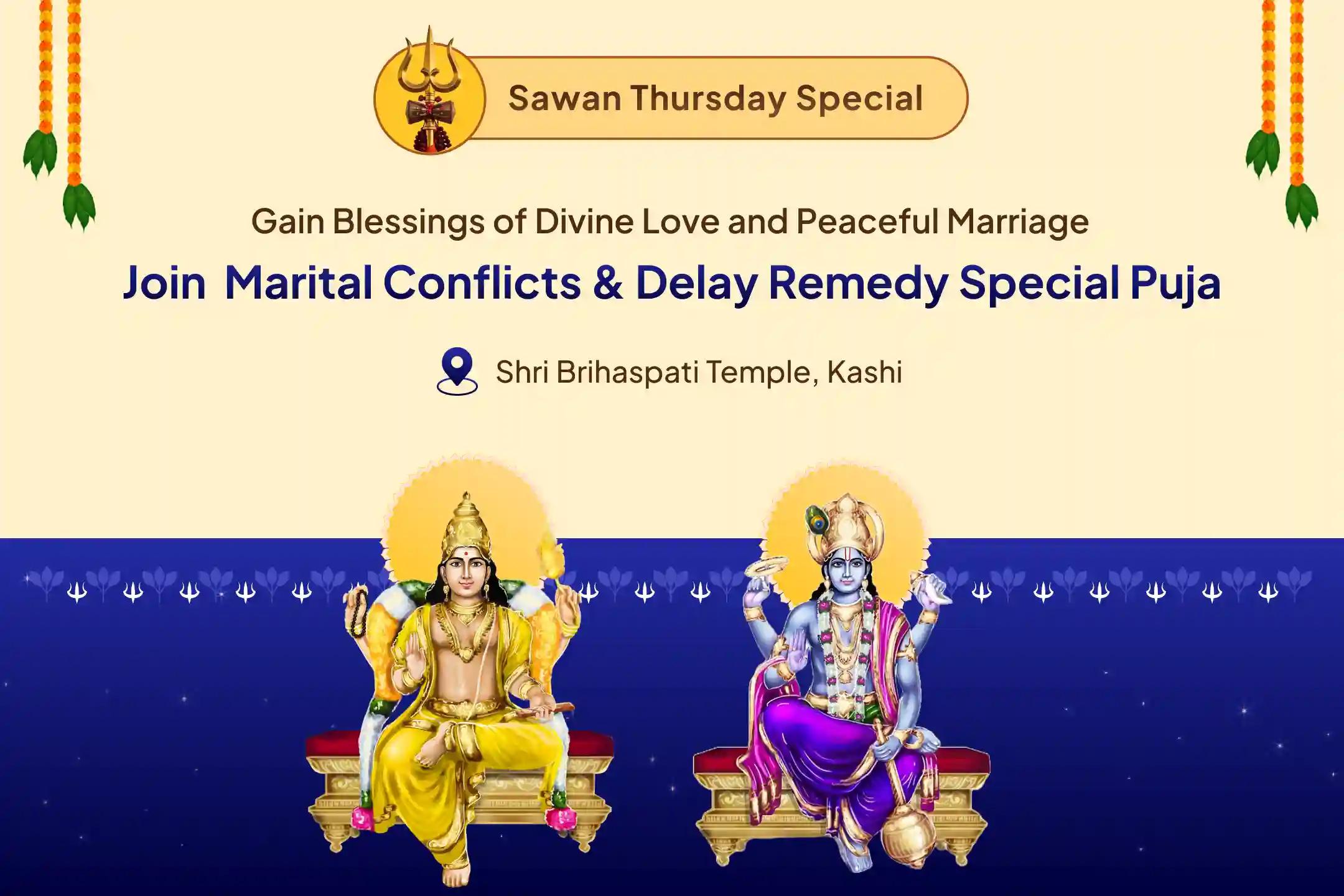 Marital Conflicts & Delay Remedy Special Brihaspati Guru Graha Havan, Vishnu Sahasranama and Banana Tree Puja to Avoid Delays in Marriage and Find a Suitable Partner