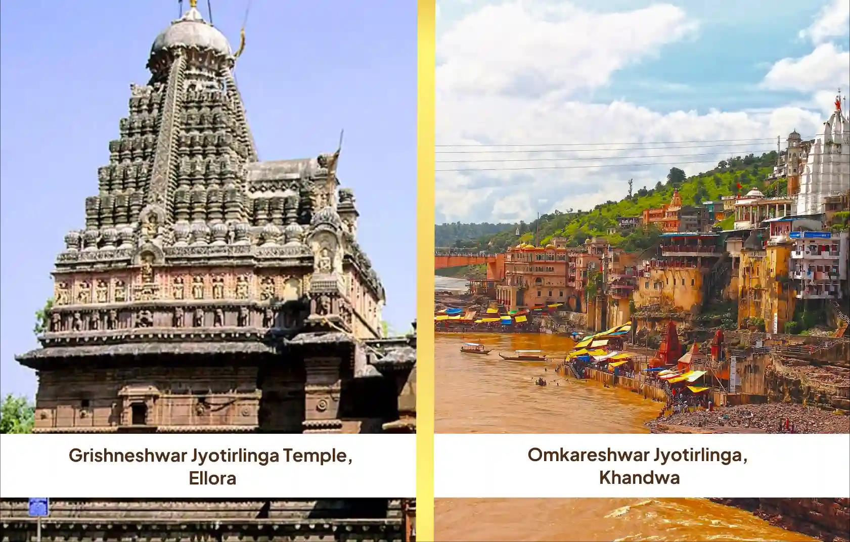 Omkareshwar Jyotirlinga, Grishneshwar Jyotirlinga, Khandwa, Aurangabad, Madhya Pradesh, Maharashtra 