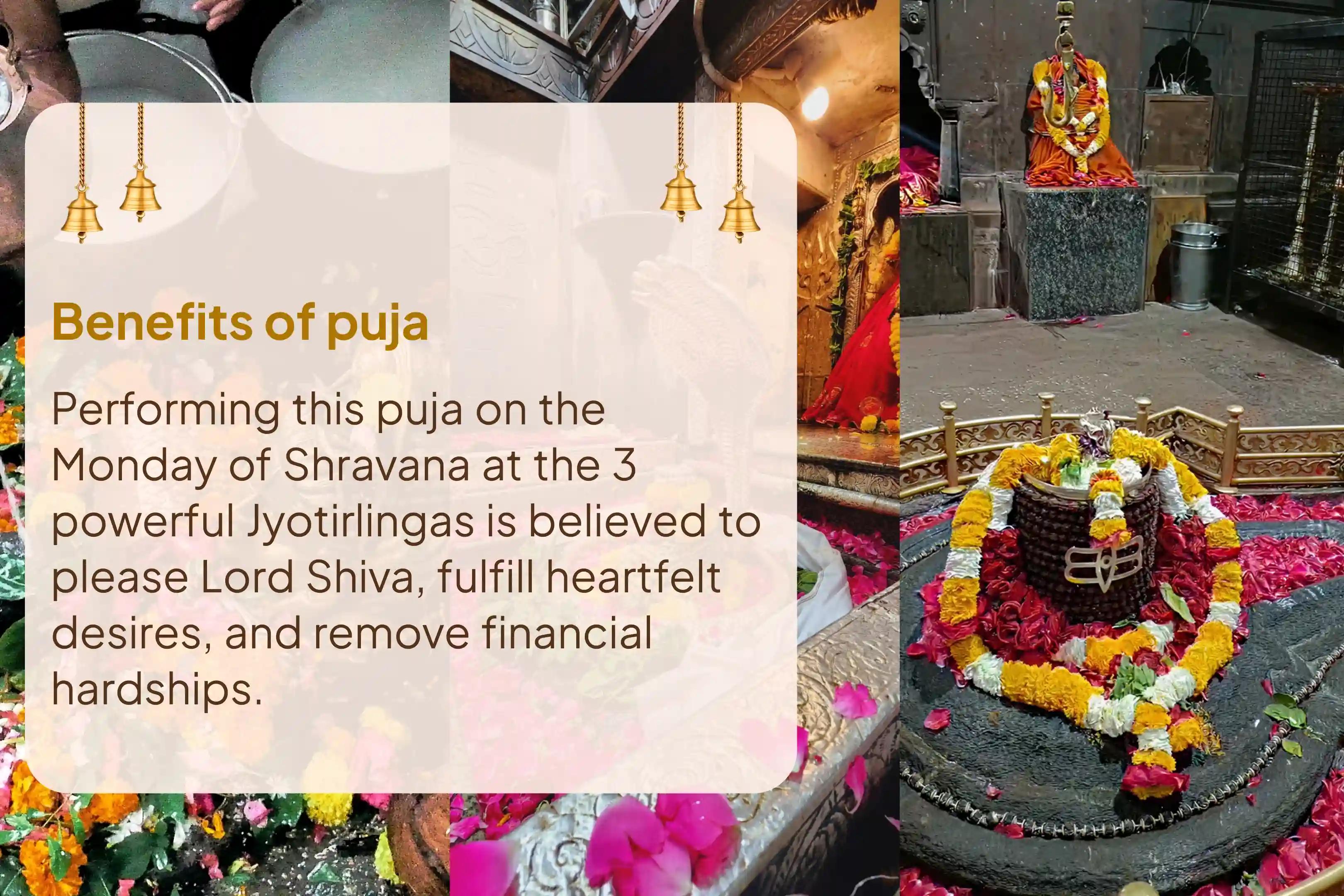 Shravana Somavaram 3 Jyotirlinga Special Shiva Rudrabhishek and Rudra Homam at 3 Jyotirlingas Fulfillment of All Desires and Destruction of Financial Distress
