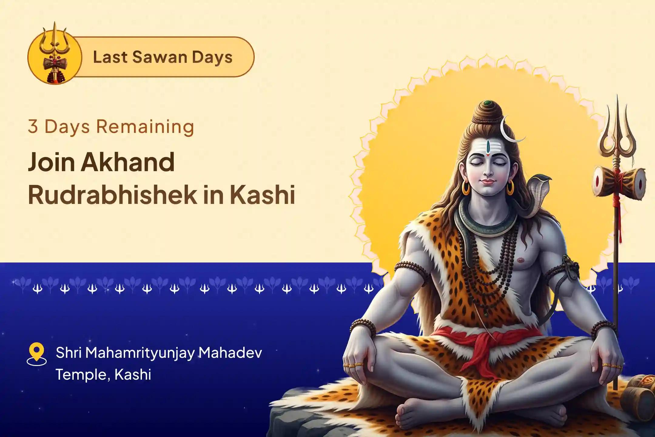 Sawan Special - 3 Days Puja Sawan Akhand Rudrabhishek Seva (3 Days Shiva Archana) to Receive Blessings for Peace, Protection, and Positivity
