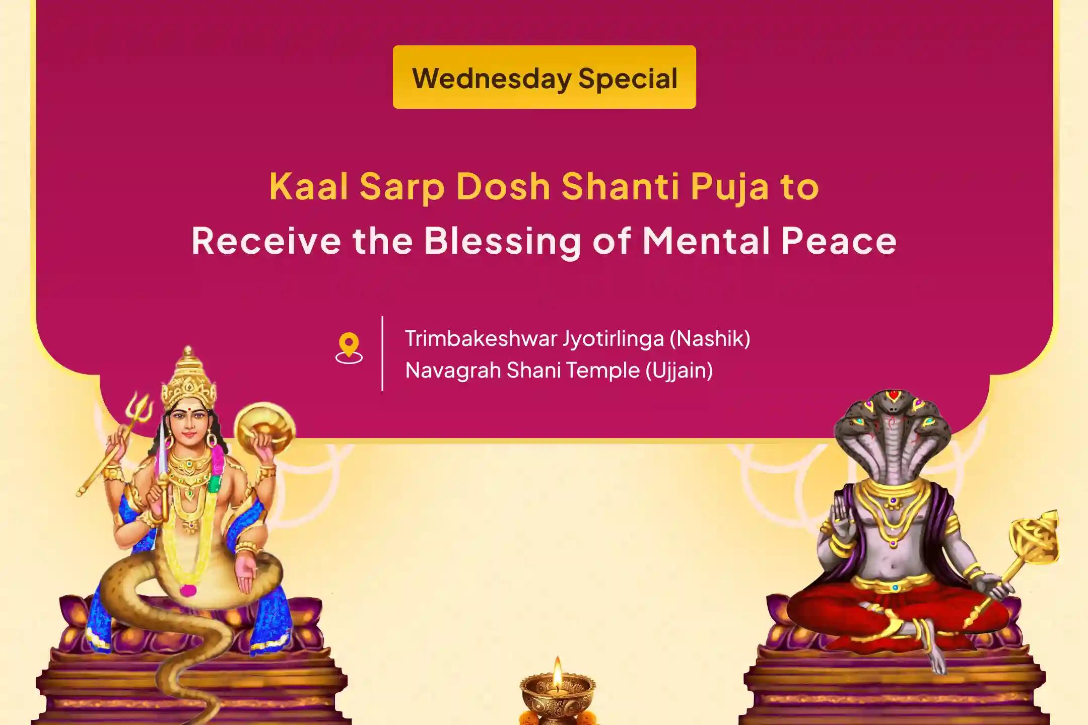Wednesday Day of Ketu Special Trimbakeshwar Rudrabhishek and Kaal Sarp Dosh Shanti Puja, Ujjain for Fearlessness and Achieving Mental Stability