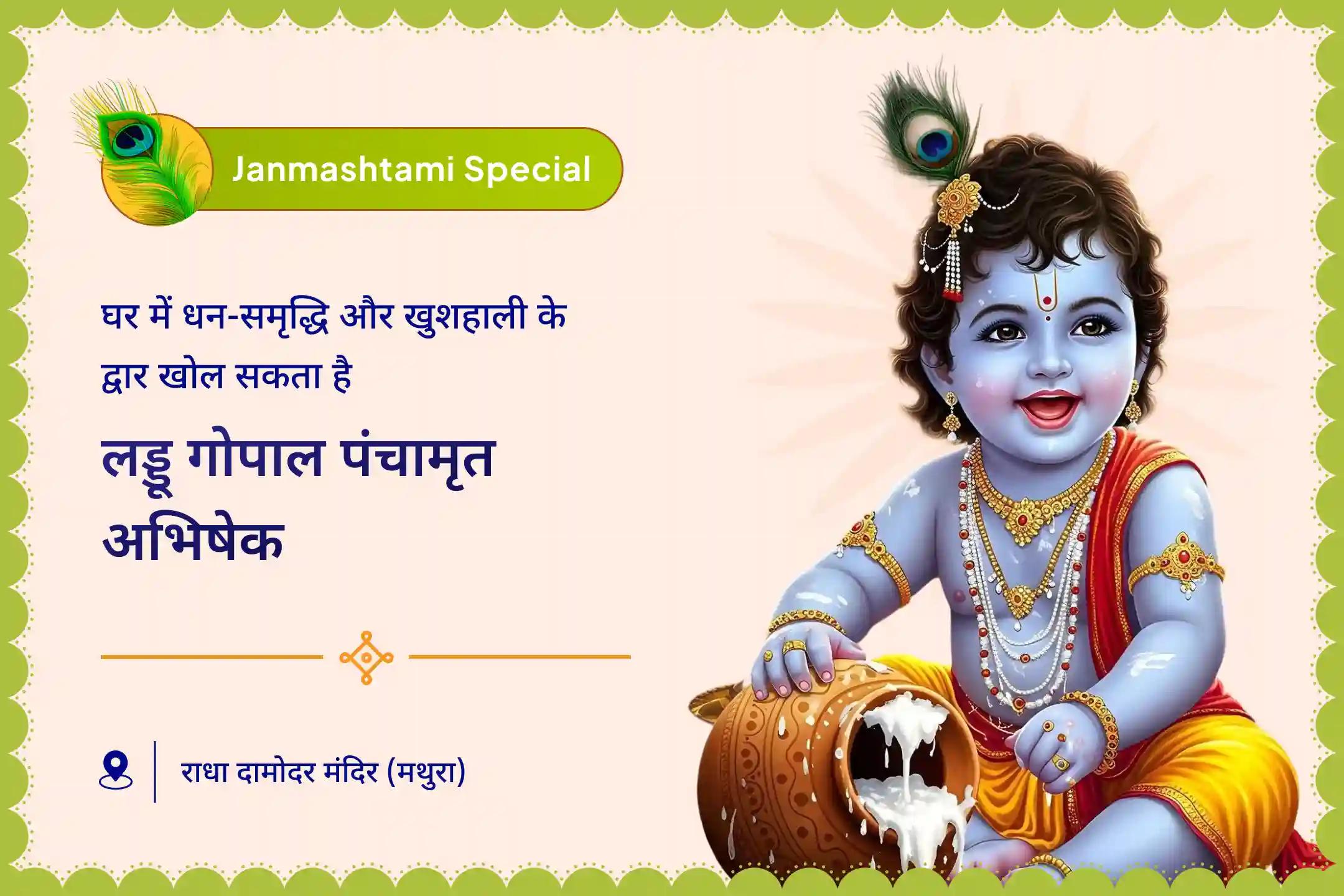 घर में समृद्धि और धन को आकर्षित करने के लिए कृष्ण जन्माष्टमी जन्मस्थान विशेष लड्डू गोपाल पंचामृत अभिषेक और झूलनोत्सव