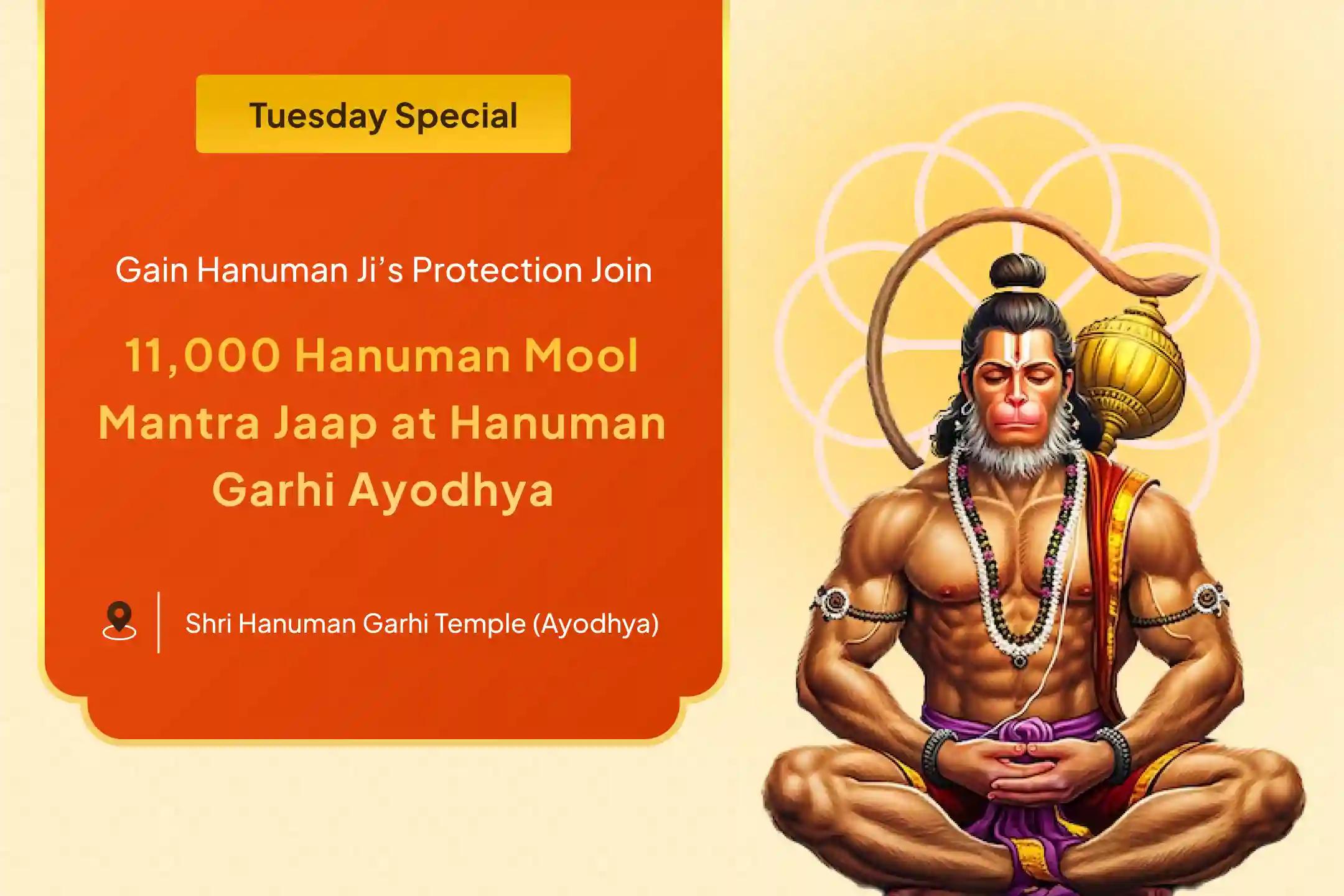 Tuesday Hanuman Garhi Ayodhya Special 11,000 Hanuman Mool Mantra Jaap, Sindoor Abhishek and Havan for Unshakable Strength and Unstoppable Protection