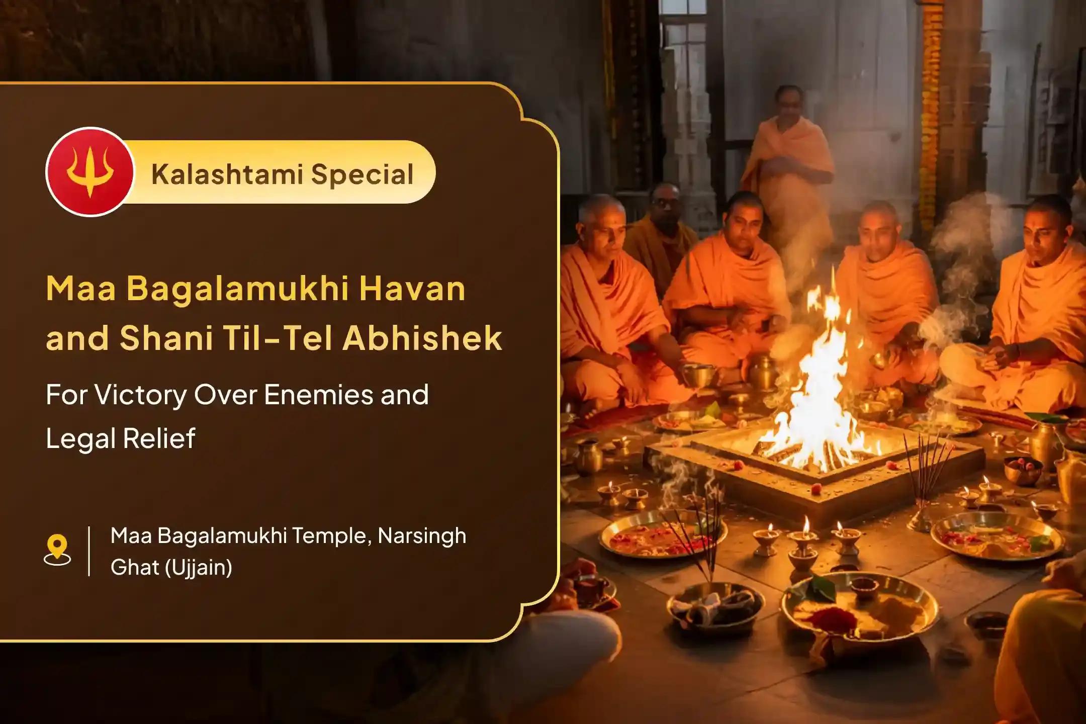 Saturday Bagalamukhi-Shani Combo Special Maa Bagalamukhi Tantra Yukta Havan and Shani Til Tel Abhishek to get Blessing for Victory over Enemies and in Court Cases