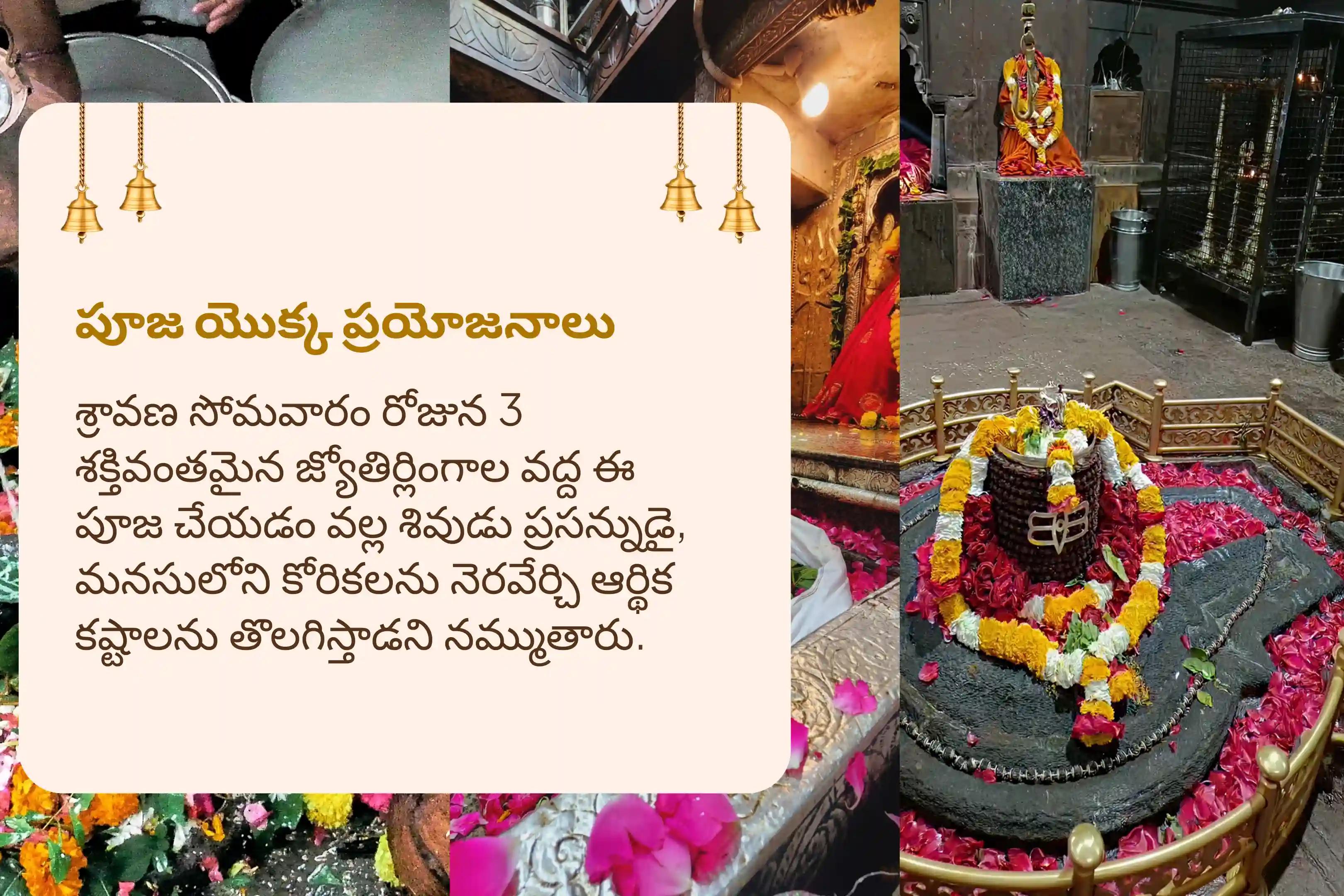 సంపూర్ణ కోరికల నెరవేర్పుకు మరియు ఆర్థిక కష్టాల నివారణకు శ్రావణ సోమవారం 3 జ్యోతిర్లింగ ప్రత్యేక శివ రుద్రాభిషేకం మరియు రుద్ర హోమంలో పాల్గొనండి.