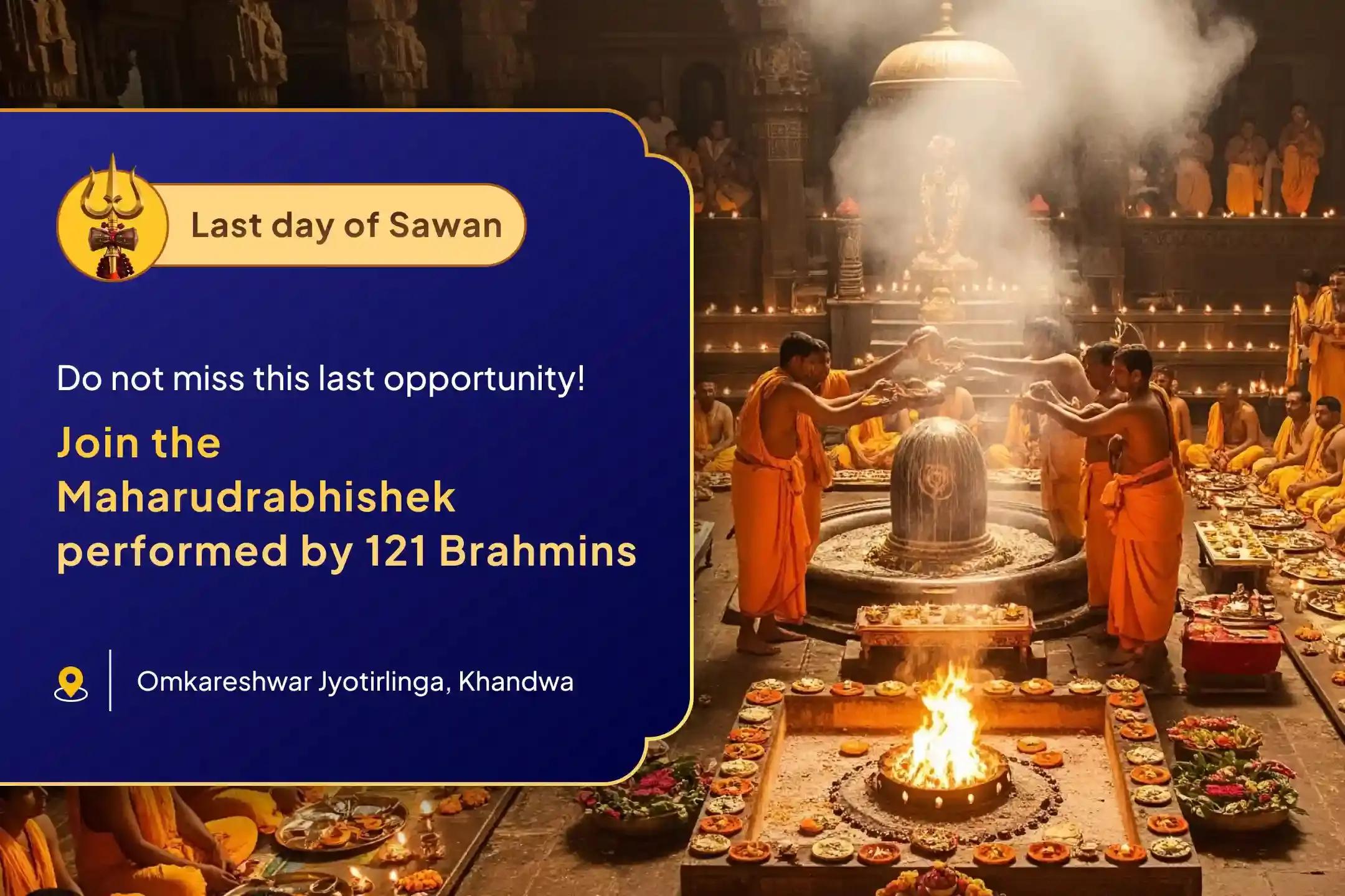 Last Day of Sawan Omkareshwar Special 121 Brahmin Maharudrabhishek to Offer Prayers for Clarity in Decision-Making During Financial Pressure