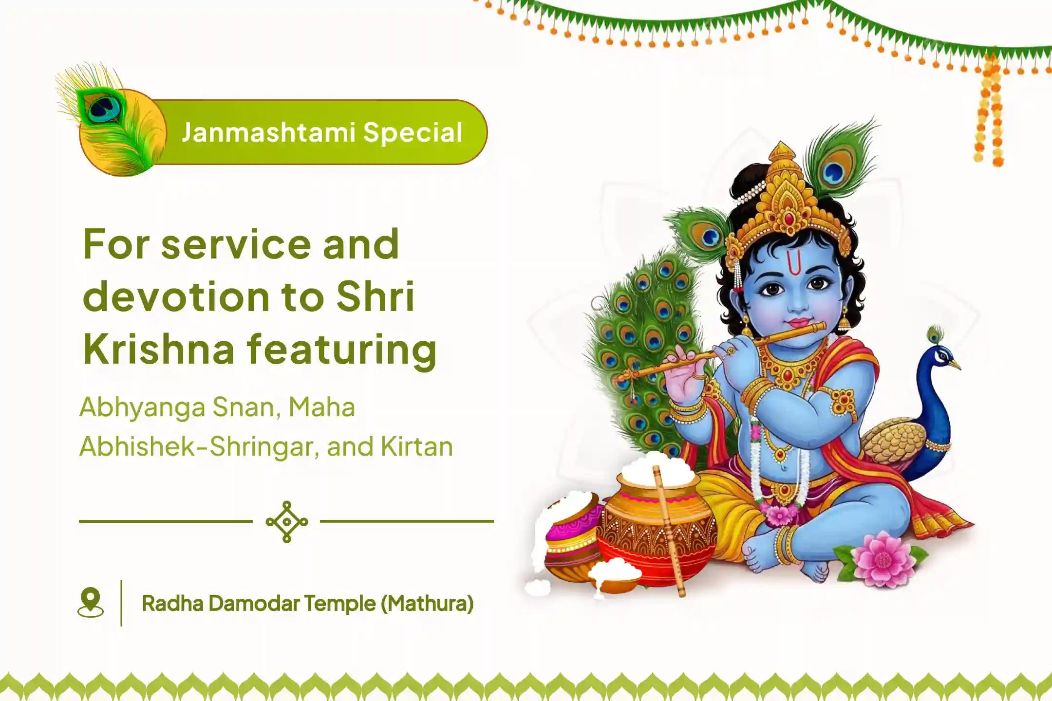 Krishna Janmashtami Akhand Abhyang Snan Maha-Abhishek, Maha-Sringar and Kirtan to Perform Krishna’s Daily Seva as Yashoda or Radha Would - With Love, Care, and Devotion