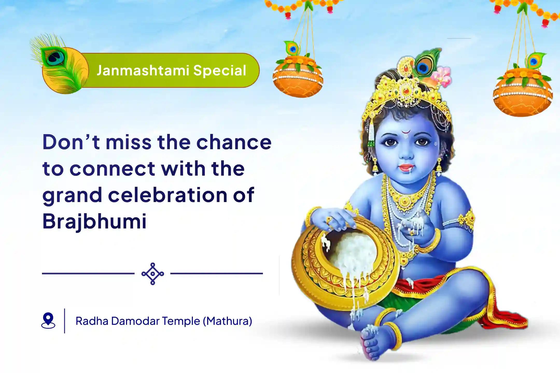 Krishna Janmashtami Gau Seva Special Brijbhoomi Sri Gau Seva Mahautsav with 21 Brahmin Krishna Namavalli Maha Puja and Sri Krishna Maha-Aarti to Serve Krishna in His Most Beloved Form - as Gopala, the Protector of Cows and Dharma