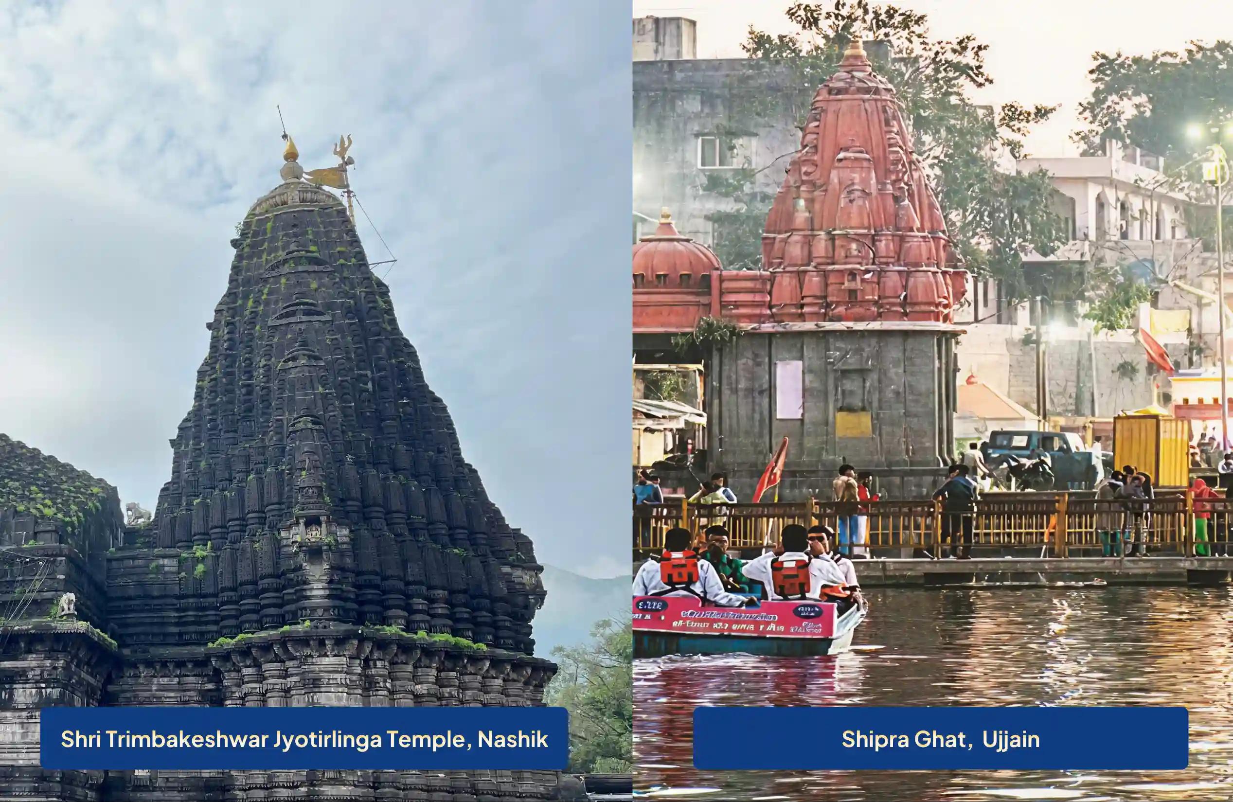 Shri Trimbakeshwar Jyotirlinga Temple, Shipra Ghat,Nashik - Maharashtra, Ujjain - Madhya Pradesh