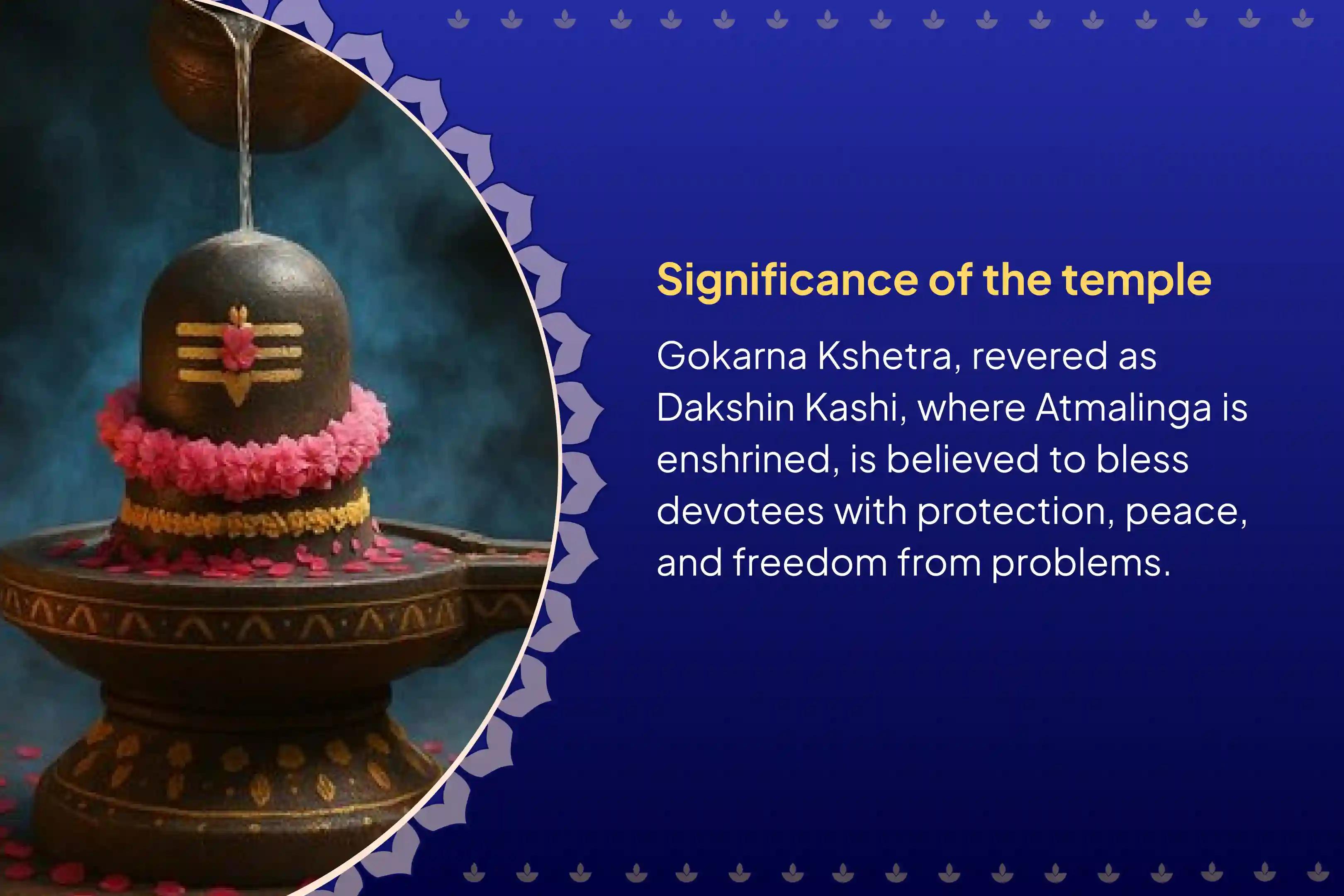 Participate in the Shravana Somvaar Gokarna Atma Lingam Kshetra Special Gokarna Special Rudrabhishek, and Rudra Homam for fulfillment of your desires in the Atma Lingam Kshetra