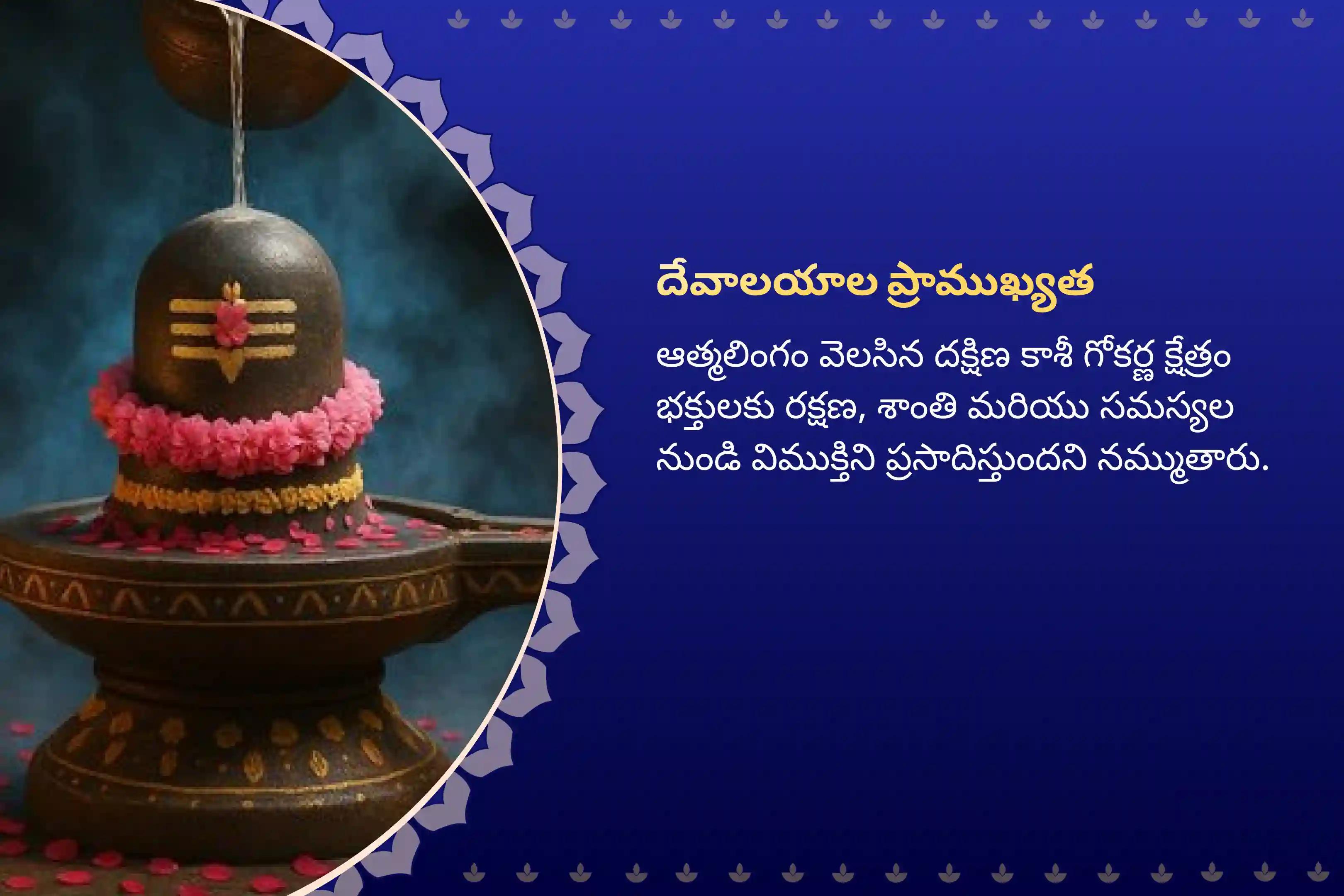 ఆత్మ లింగం క్షేత్రంలో మీ కోరికలను నెరవేర్చుకోవడానికిశ్రావణ సోమవారం గోకర్ణ ఆత్మలింగం క్షేత్ర ప్రత్యేక రుద్రాభిషేకం మరియు రుద్ర హోమంలో పాల్గొనండి.