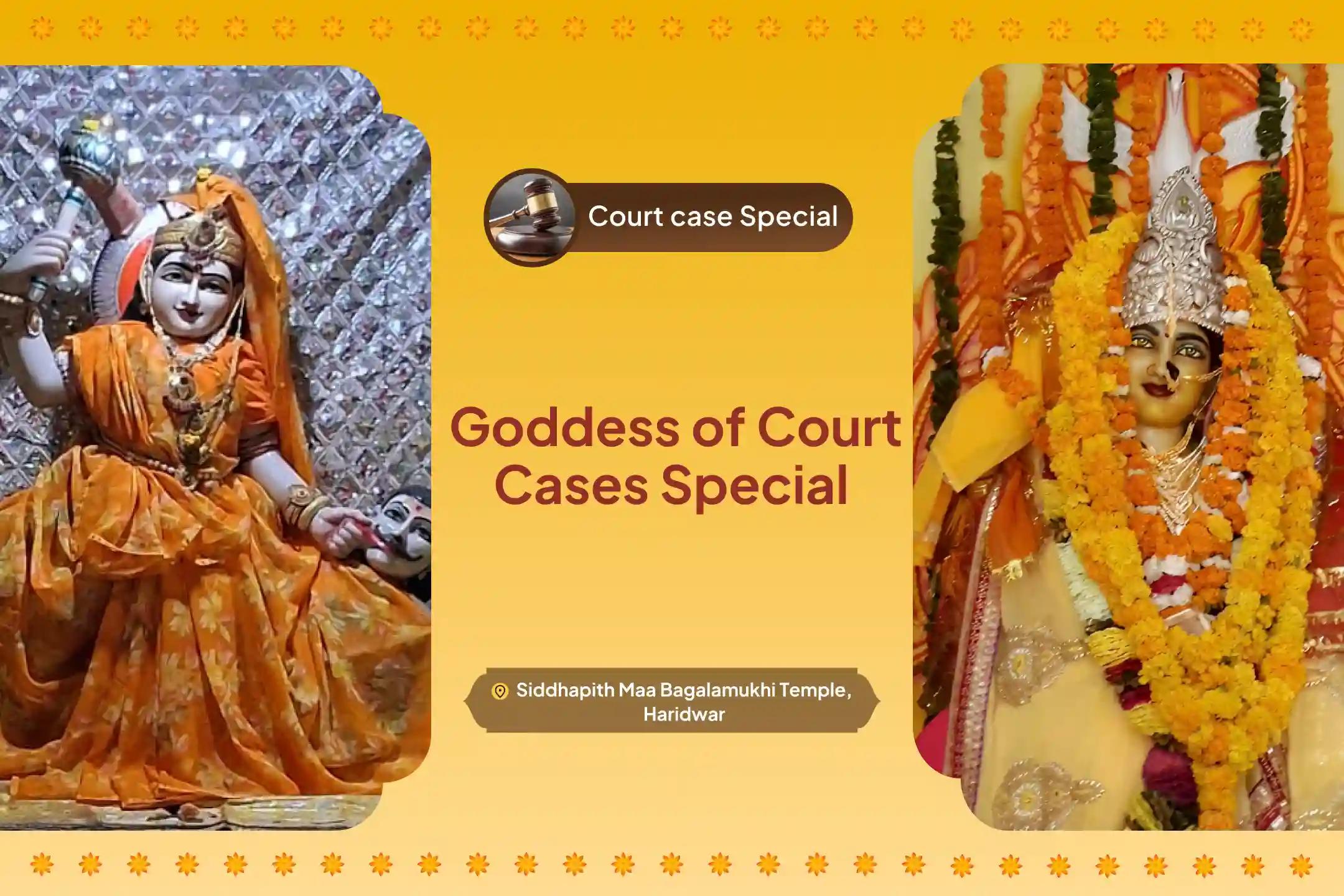 Participate in the Goddess of Court Cases Special Maa Baglamukhi Shatru Samhara Homam for blessings of victory in court cases and real-life battles
