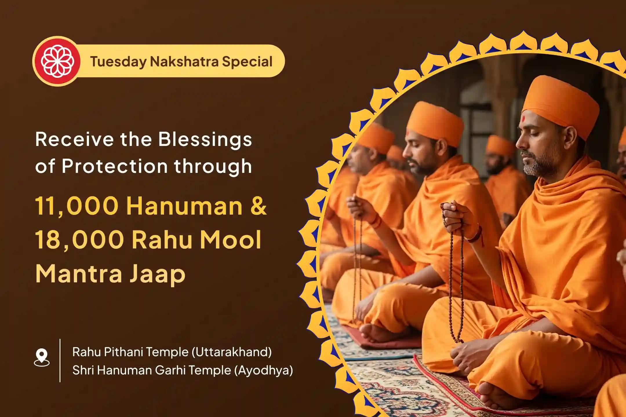 Hanuman-Rahu Graha Shanti Special Puja 11,000 Hanuman Mool Mantra Jaap and 18,000 Rahu Mool Mantra Jaap for Unshakable Strength and Unstoppable Protection